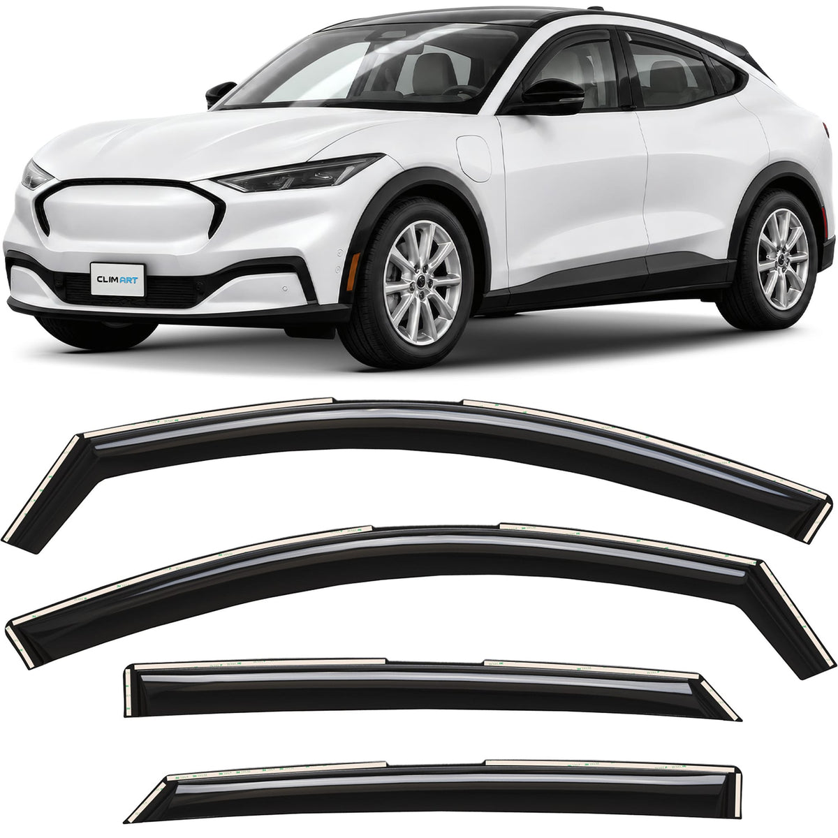 Clim Art Wind Deflectors for Ford Mustang Mach-E 2021-2026 In-channel Smoke 4Pcs