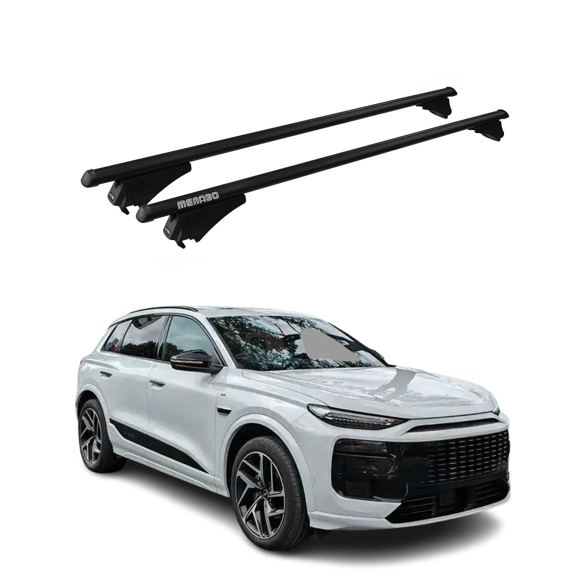 Roof Rack Cross Bars Luggage Carrier for Audi Q6 e-tron 2025 Black 2 Pcs