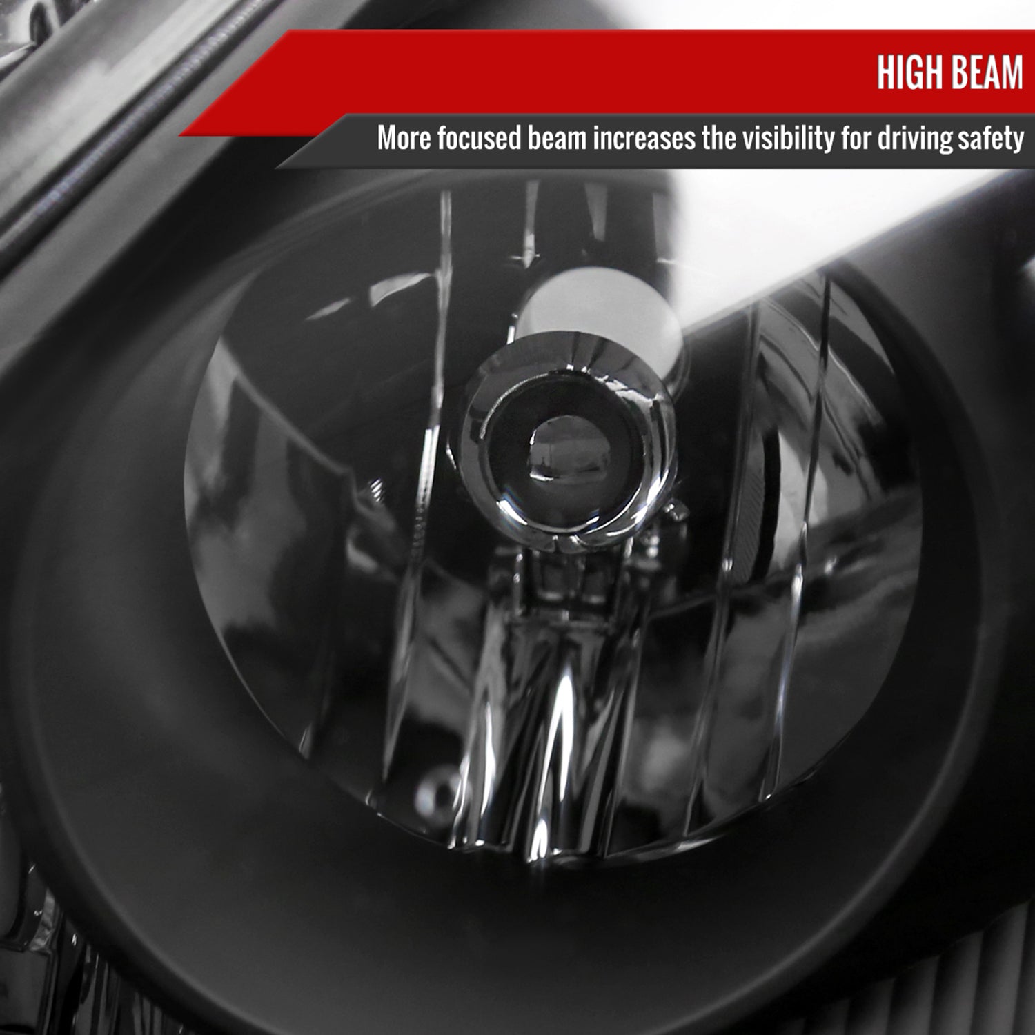 2006-2010 Toyota Sienna Factory Headlights w/Amber Reflector Matt Black/Clear