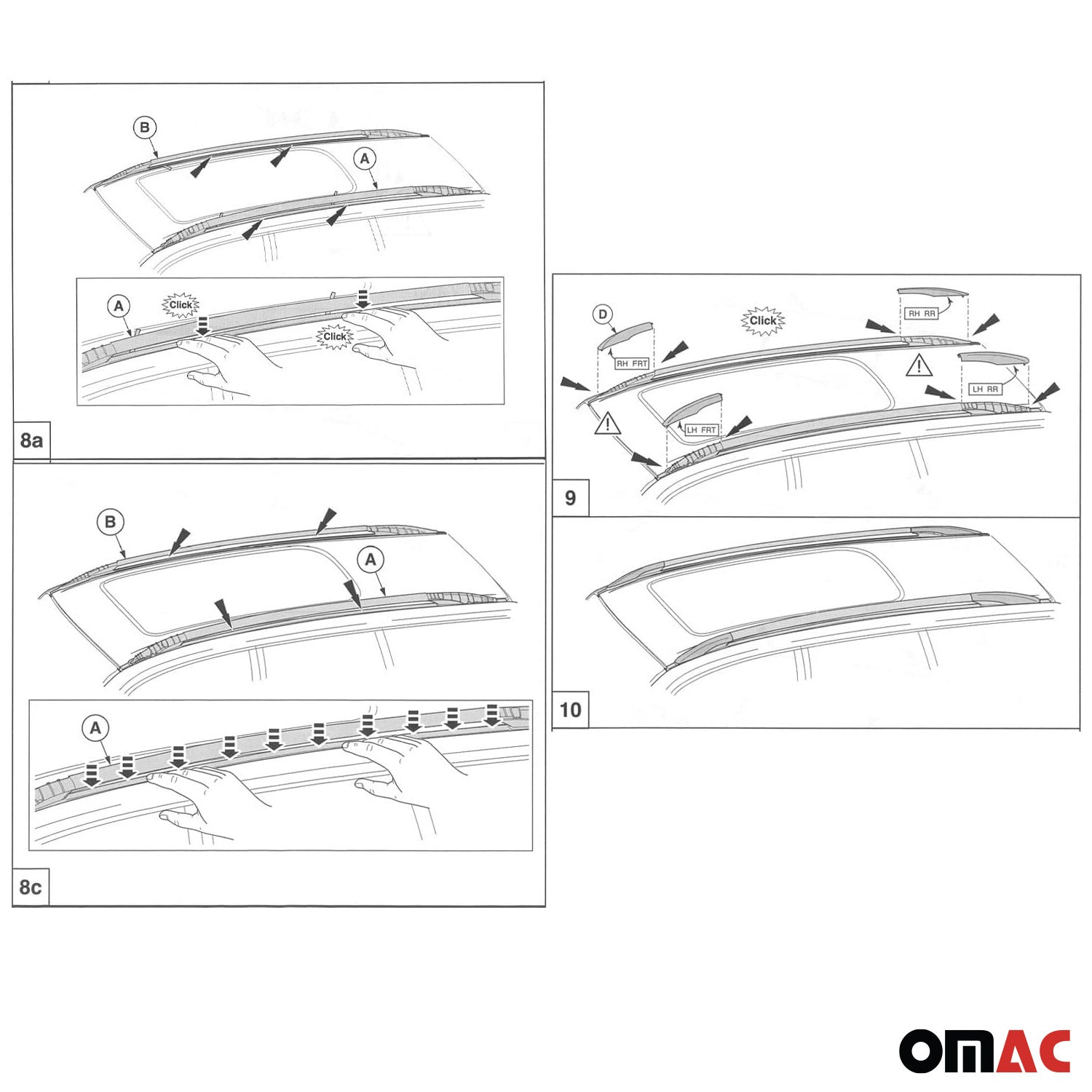 2013-2019 Ford Escape Roof Rack Rails Side Rails Silver