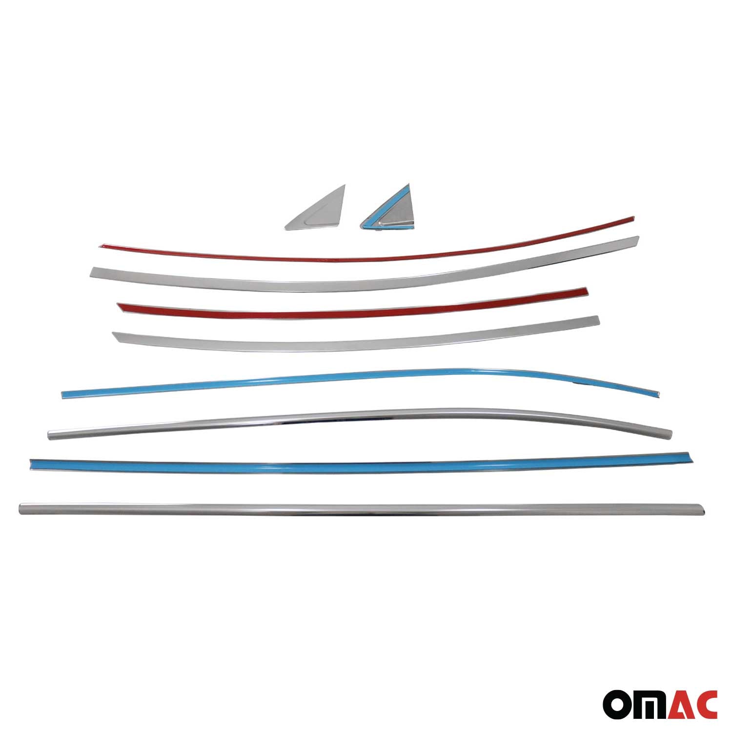 2011-2016 Hyundai Elantra Window Molding Trim Streamer Stainless Steel Silver 10 Pcs