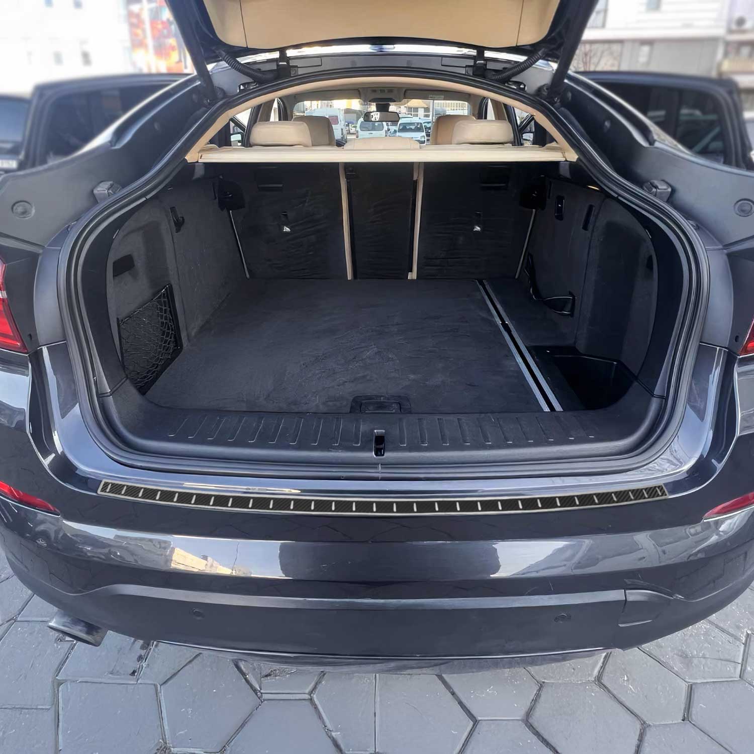 2015-2018 BMW X4 F26 Rear Bumper Sill Cover Guard Stainless Steel Carbon Foiled