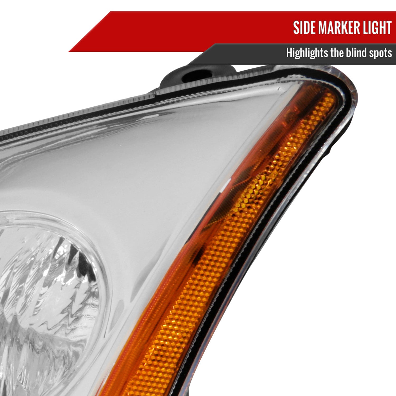 2007-2009 Nissan Sentra Factory Headlights w/Amber Reflector Chrome/Clear