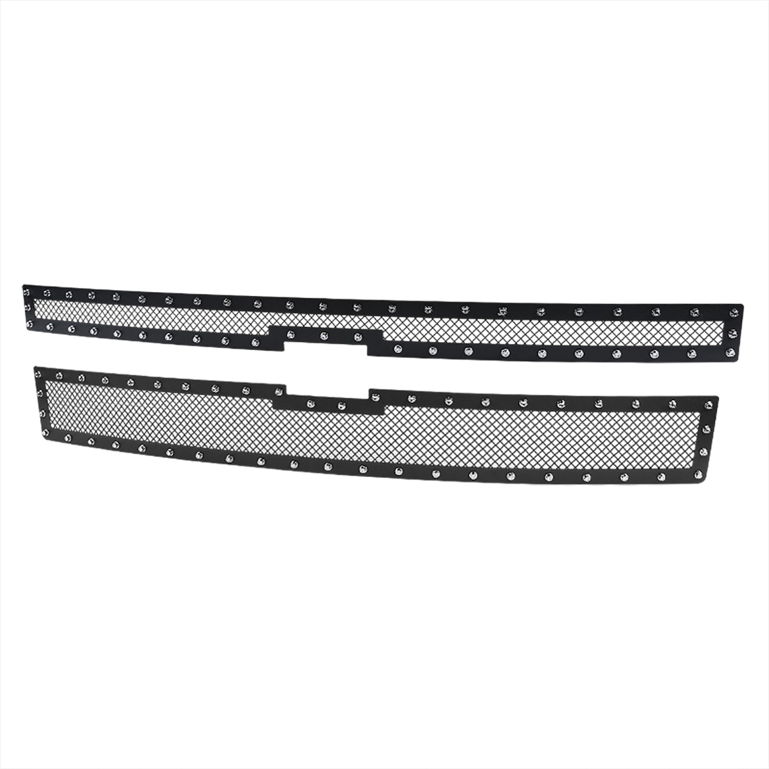 2014-2015 Chevy Silverado 1500 Rivet Steel 2PC Mesh Grille Insert Black V2