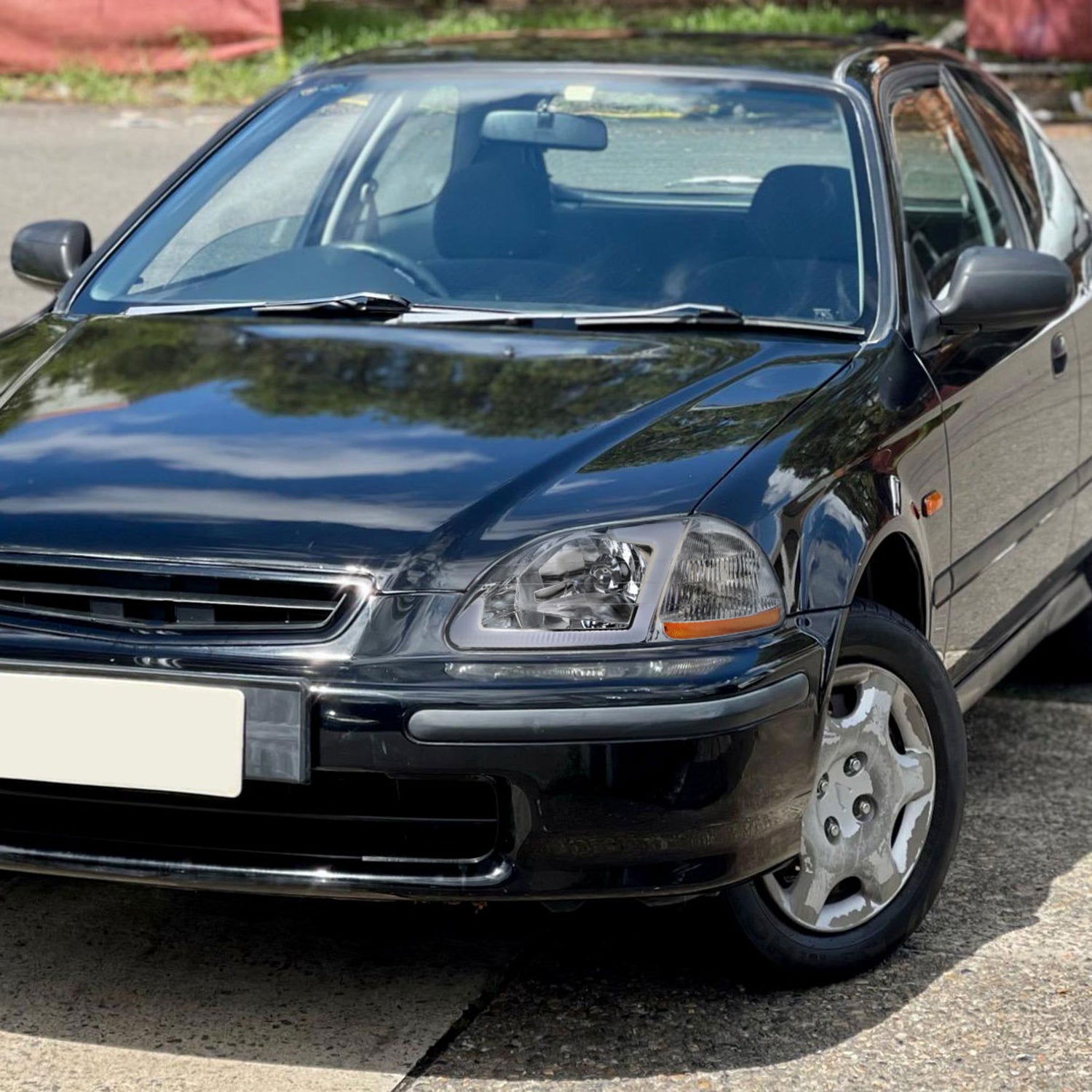 1996-1998 Honda Civic Coupe/Sedan LED Bar Factory Headlights Chrome/Clear