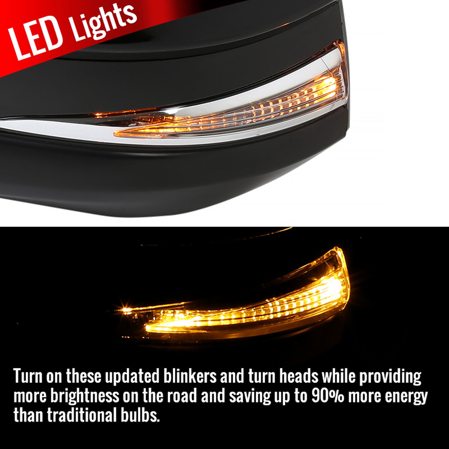 2013-2015 Toyota RAV4 Glossy 9Pin Auto-Fold & Heated Side Mirror Driver Side