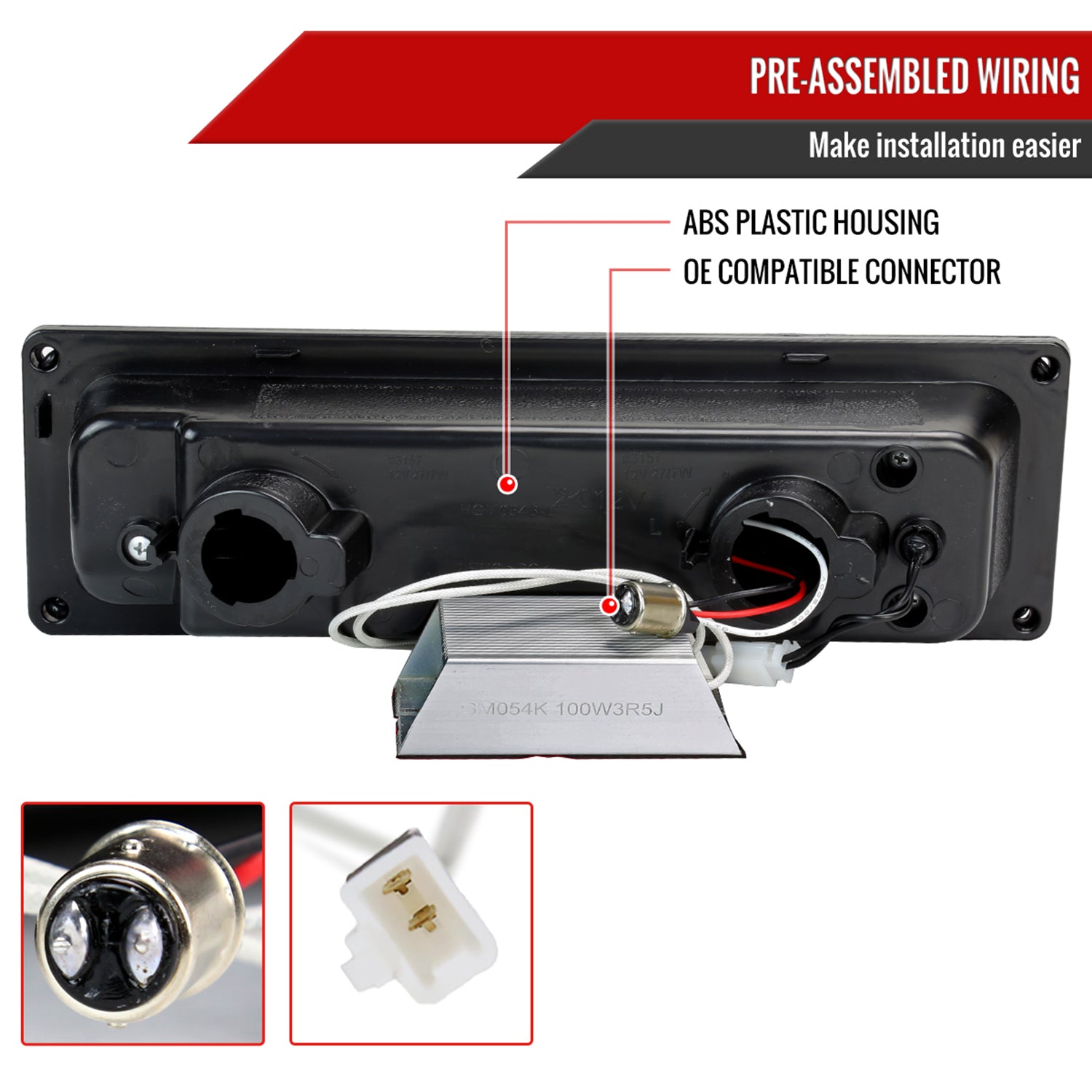 1988-1999 Chevy Blazer/Tahoe/Silverado/Sierra/Yukon LED Bumper Lights Black