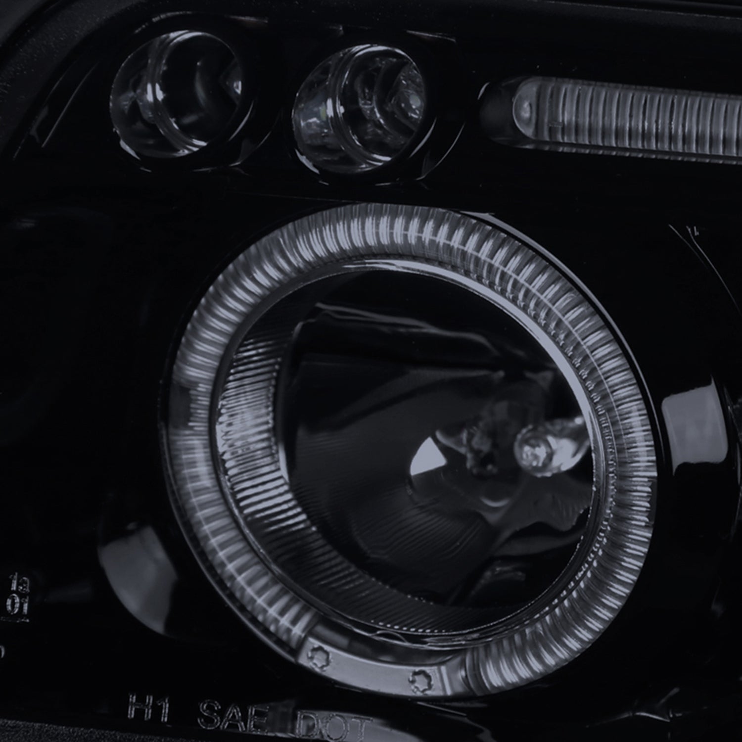 1996-1999 Audi A4 Dual Halo Projector Headlights Glossy Black/Smoke Lens