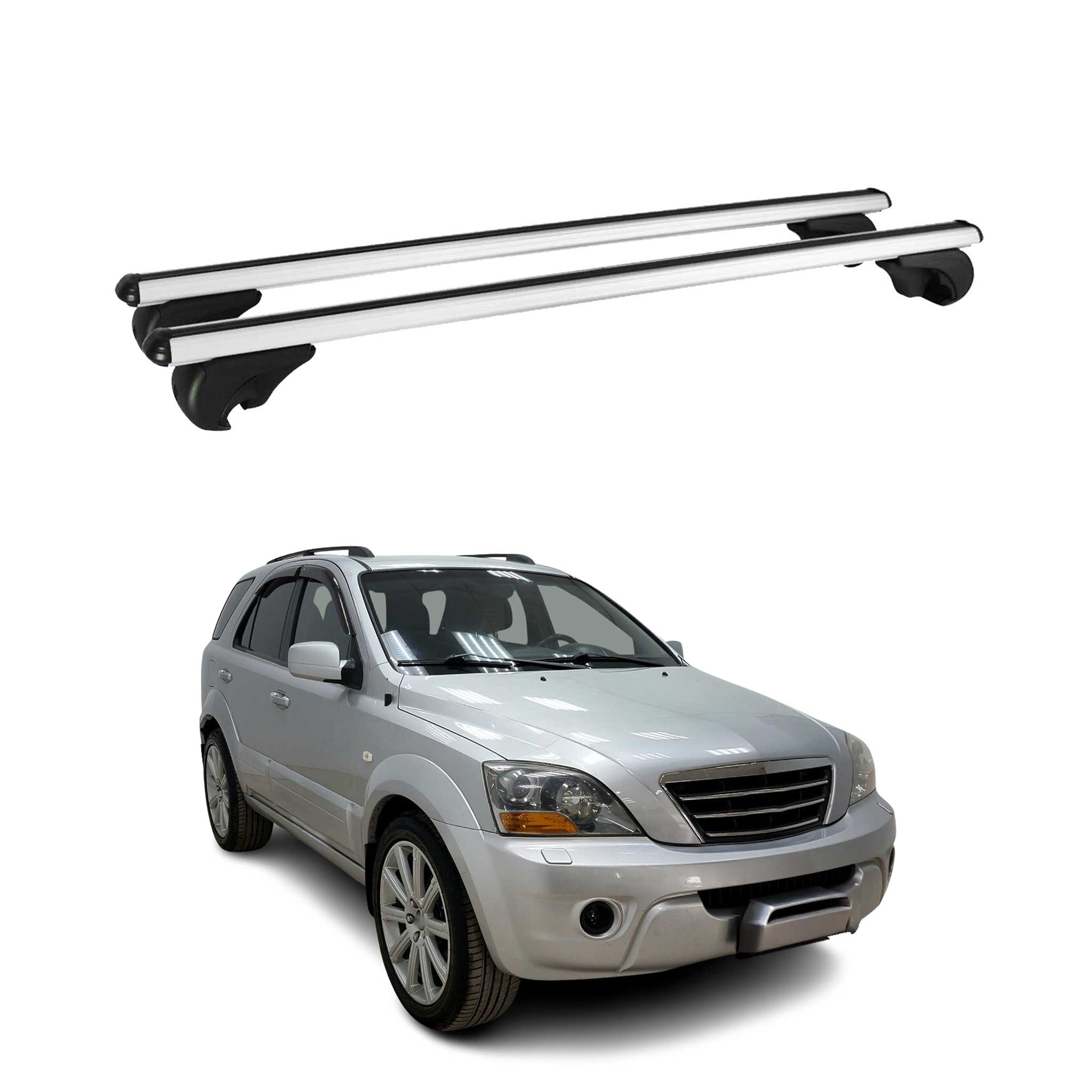 2003-2009 Kia Sorento Roof Rack Cross Bars Silver