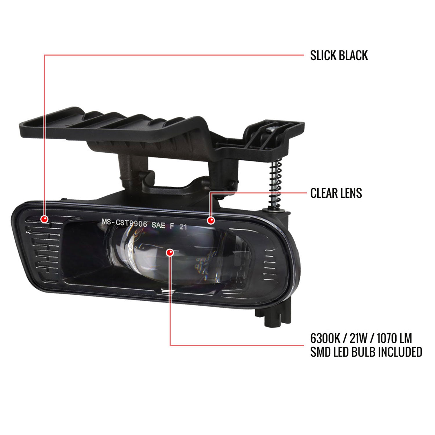 1999-2002 Chevy Silverado 1500/2500/3500 LED Fog Lights kit Glossy Black