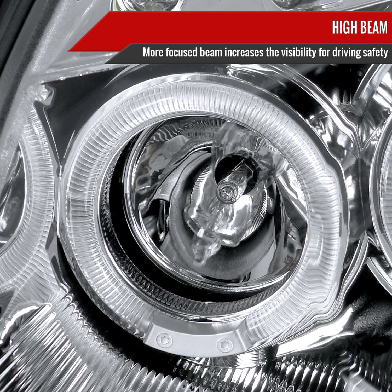 2003-2007 Infiniti G35 Coupe Dual Halo Projector Headlights Chrome/Clear Lens