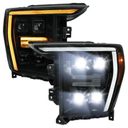 For Ford F-150 2021-2023 Full LED Projector Headlights Sequential DRL Black Housing Smoked Lens