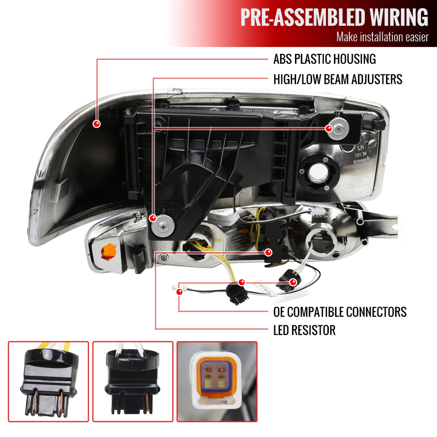 1999-2006 GMC Sierra Sierra Yukon/XL Headlights & Signal Bumper Lights Chrome