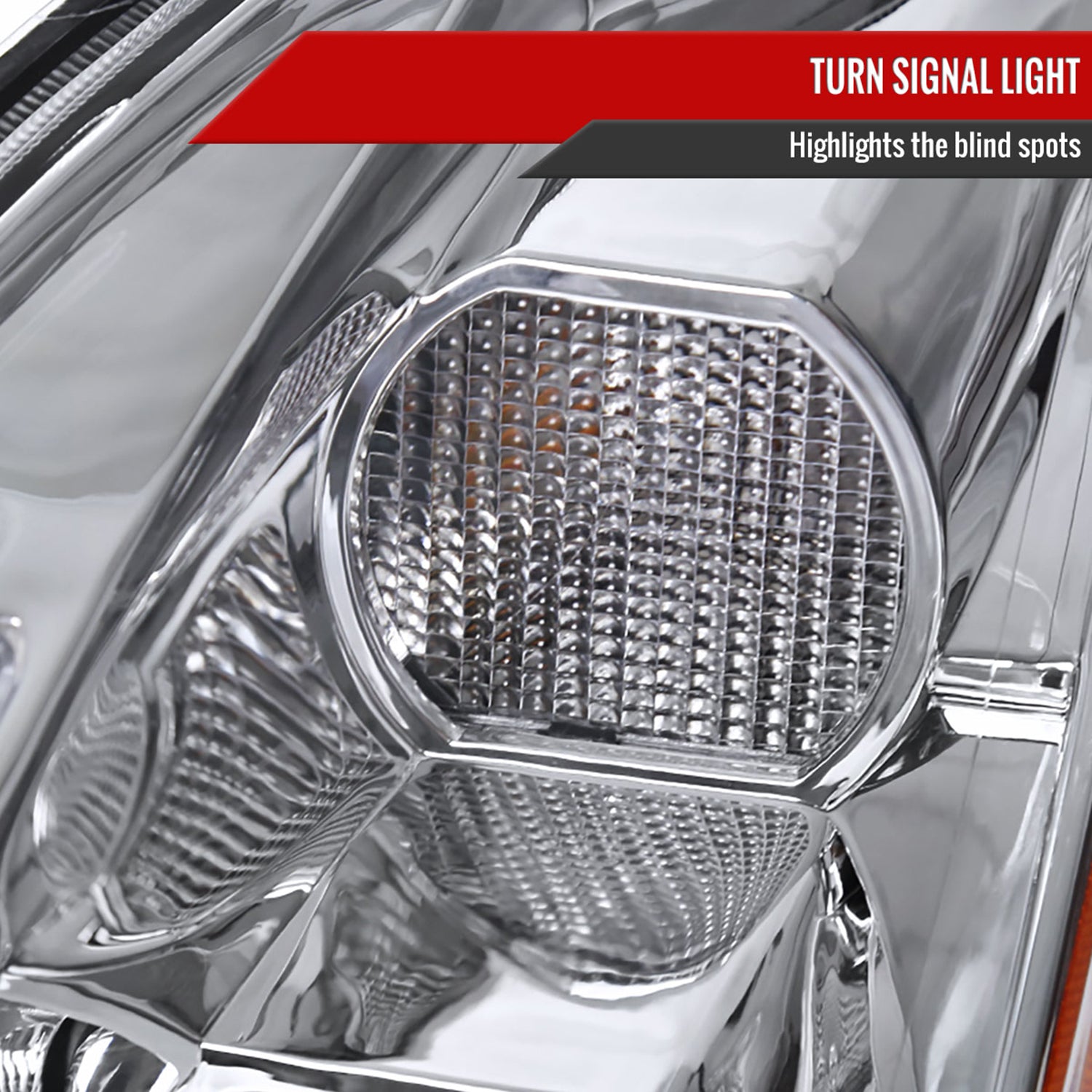 2004-2006 Nissan Maxima Projector Headlights w/ Amber Reflectors Chrome/Clear