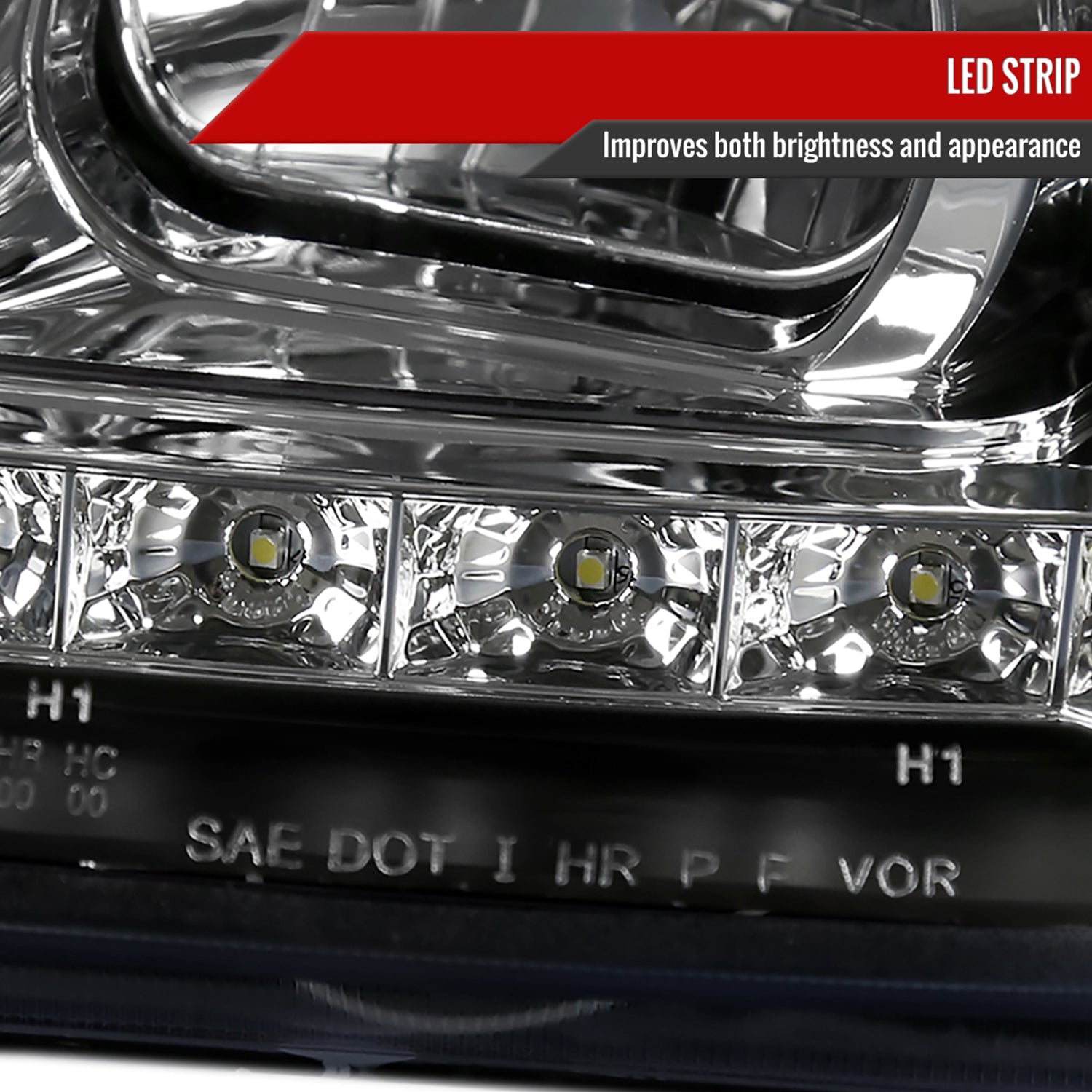 1999-2004 VW Jetta/Bora Projector Headlights R8 LED Light Strip Matt Black