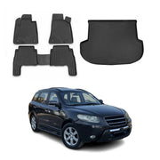 2007-2012 Hyundai Santa Fe Floor Mats & Cargo Liner Full Set All Weather Black