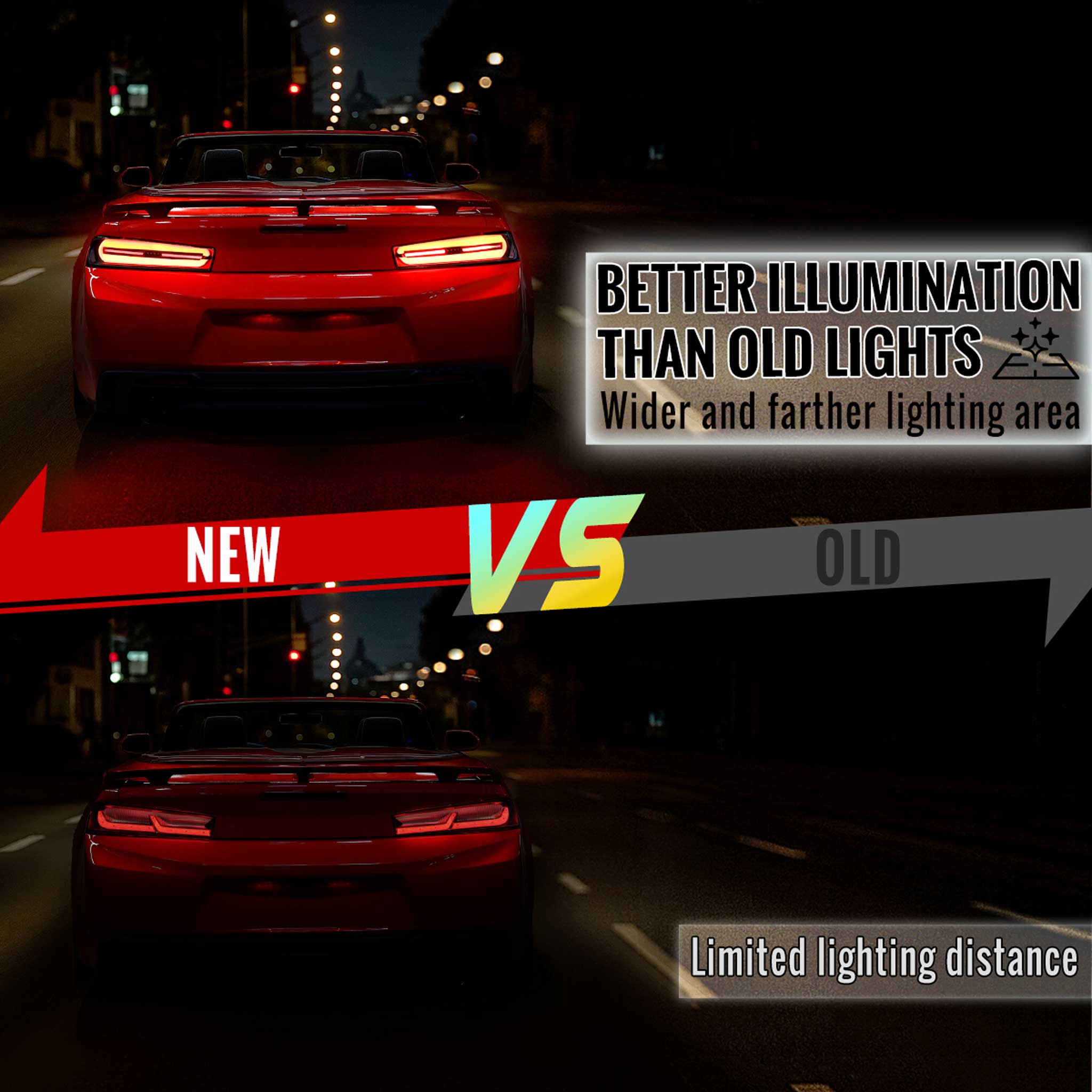 For Ford F-150 2021-2023 Full LED Tail Light Halogen Bulb Blind Spot Model Smoked Lens Red Light BAR
