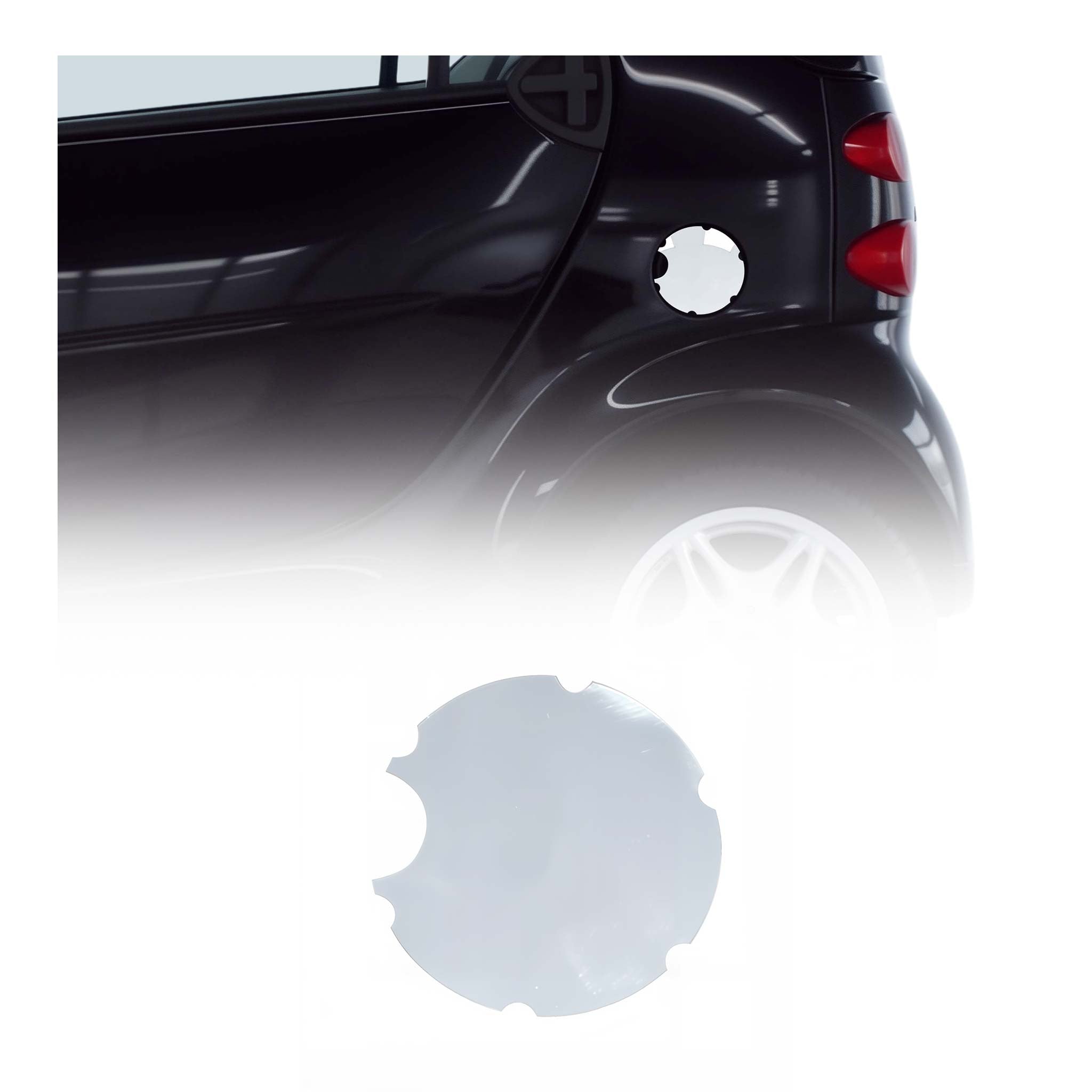 1998-2007 Smart ForTwo Fuel Caps Cover Gas Cap Cover Stainless Steel Silver 1Pc