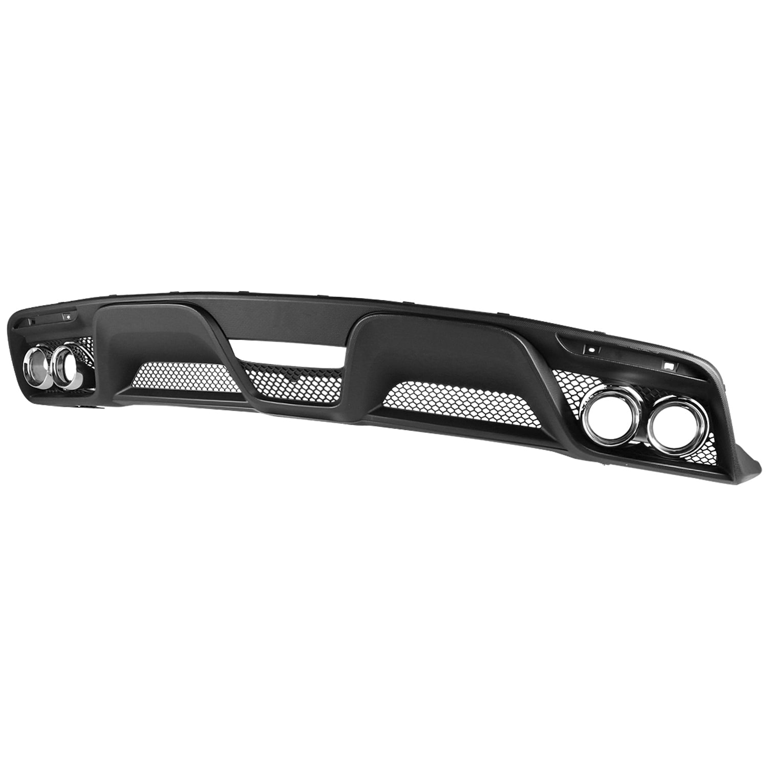 2015-2017 Ford Mustang Black GT350 Rear Diffuser w/Dual Steel Muffler ...