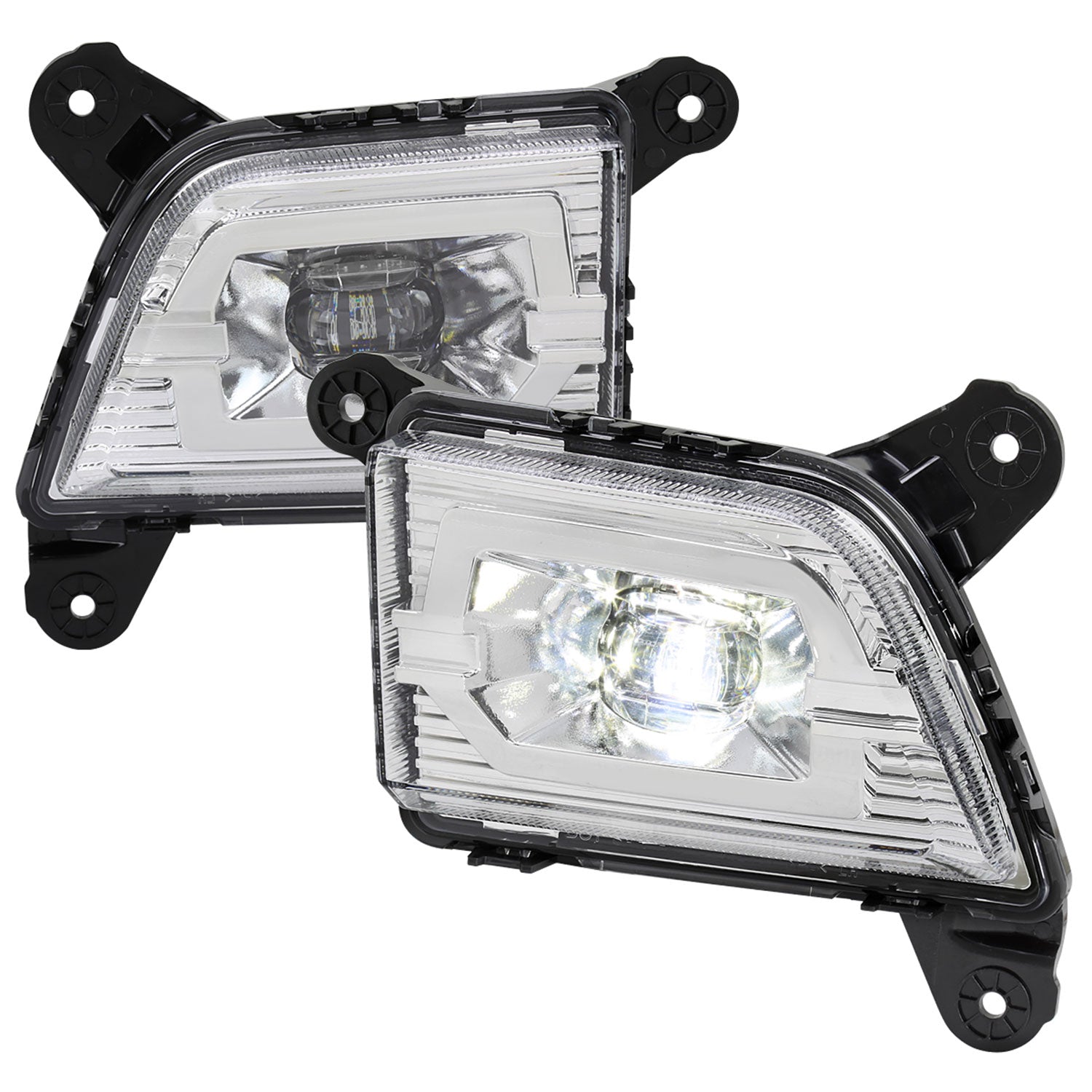 2019-2022 Chevy Silverado 1500 LED Fog Lights Kit Chrome Housing/Clear Lens
