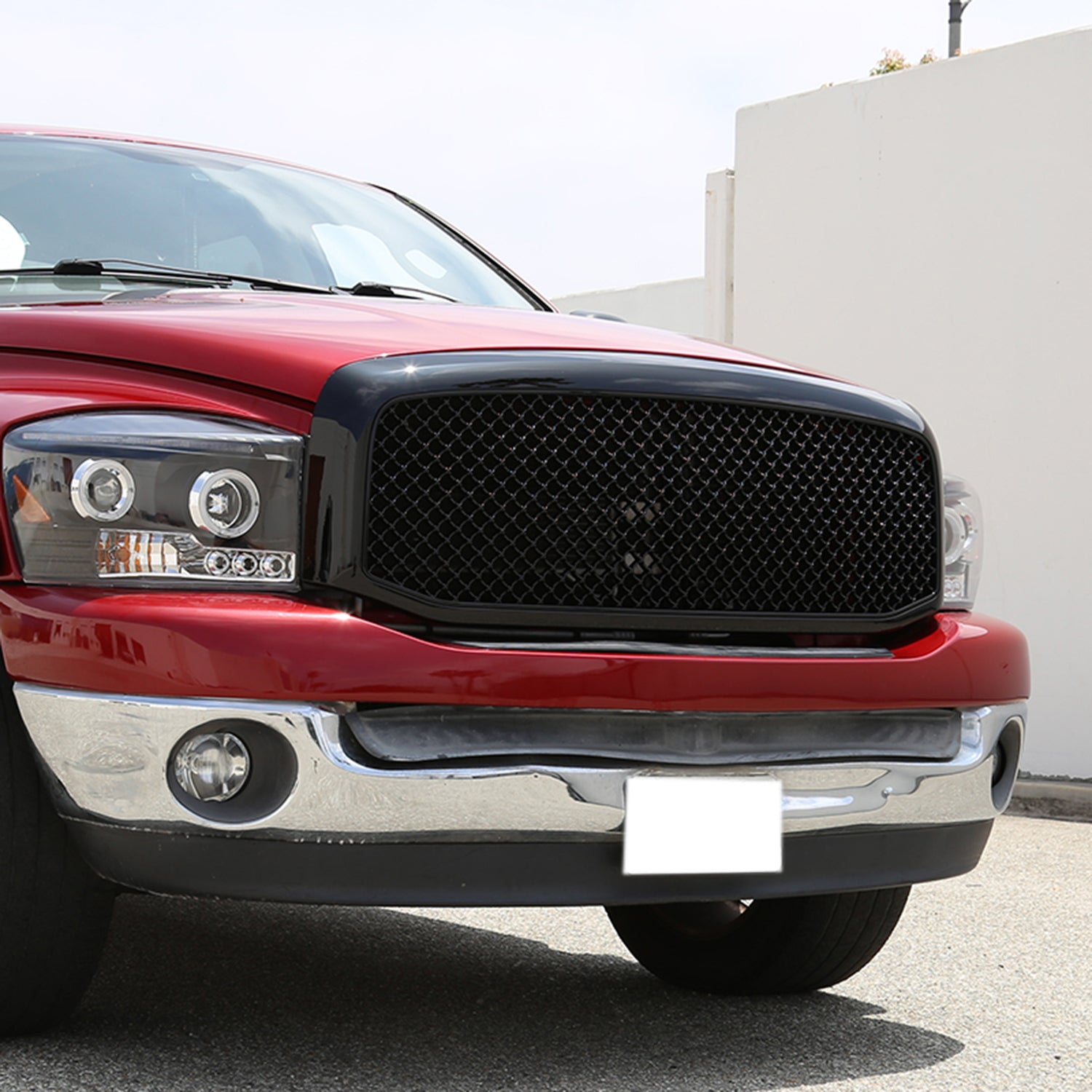 2006-2008 Dodge RAM Glossy Black ABS Mesh Grille