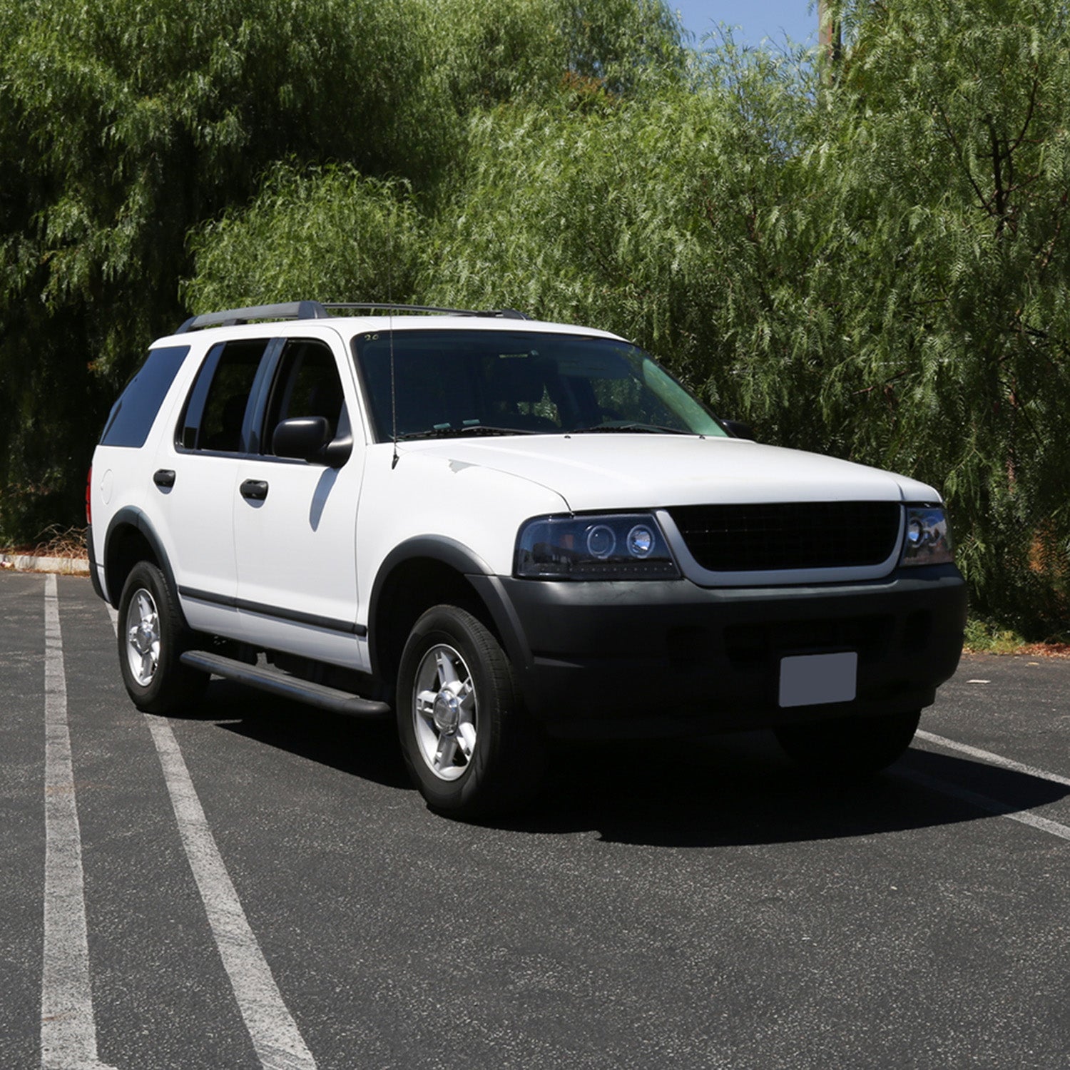 2002-2005 Ford Explorer Dual Halo Projector Headlights Glossy Black/Smoke Lens