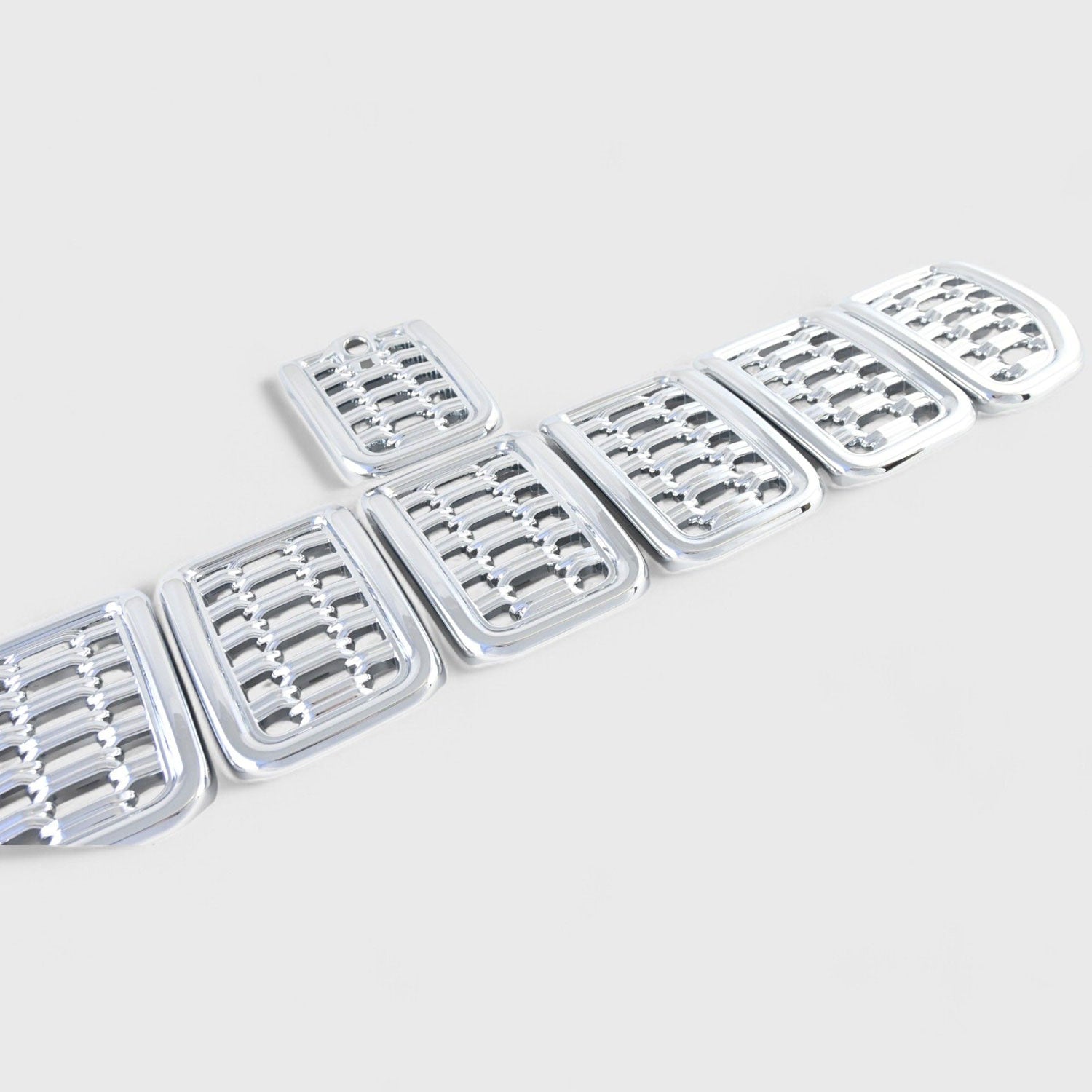 2021-2025 Jeep Grand Cherokee L Grille Overlay Chrome 8Pcs ABS Plastic