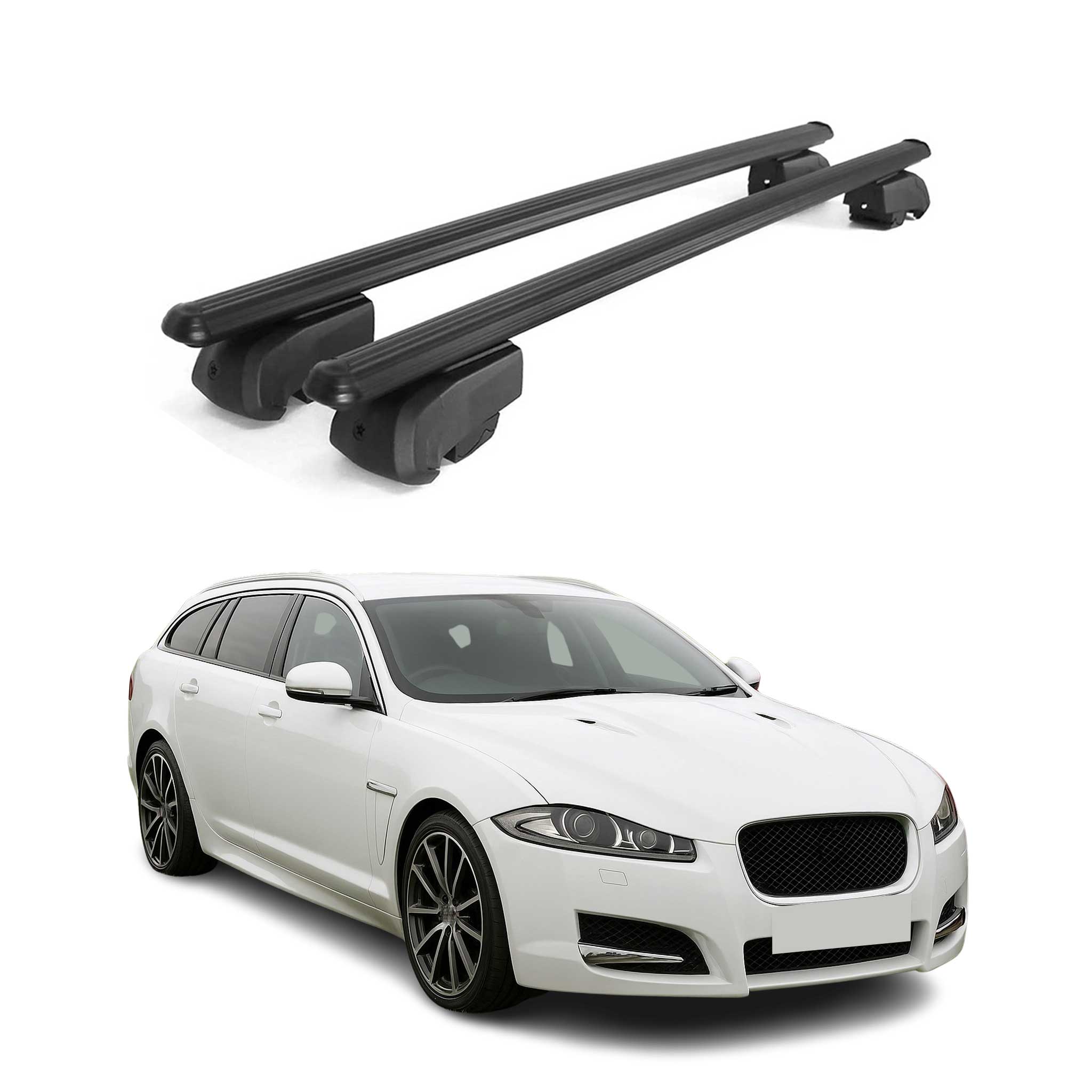 2018-2024 Jaguar XF Sportbrake Roof Rack Cross Bars Black