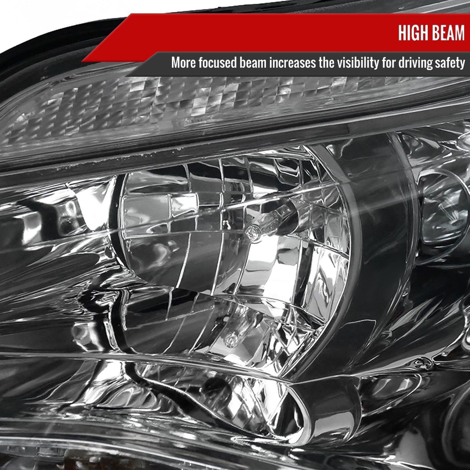 2012-2014 Ford Focus Projector Headlights LED Light &Turn Signal Lights Chrome