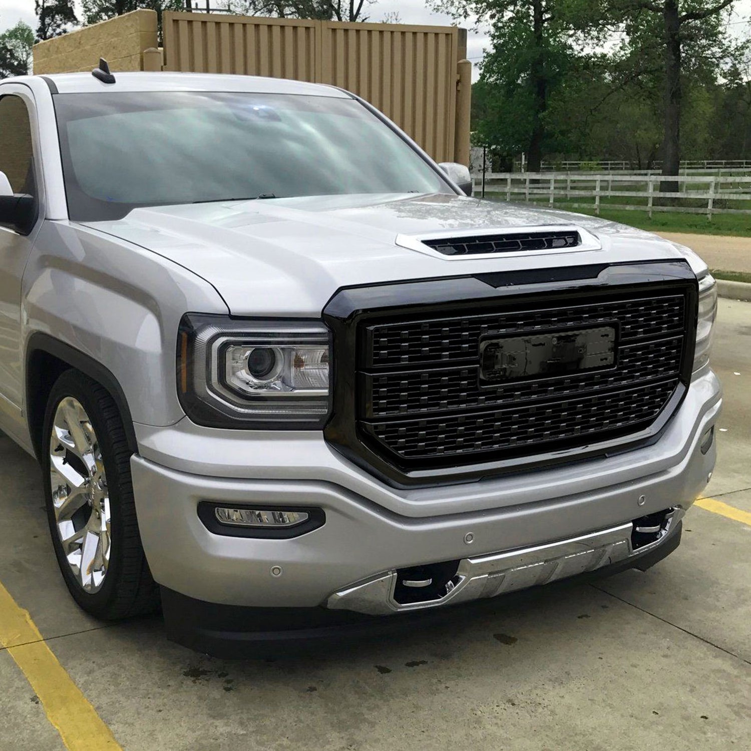 2016-2018 GMC Sierra 1500 Glossy Mesh Denali Style Hood Replacement Grille