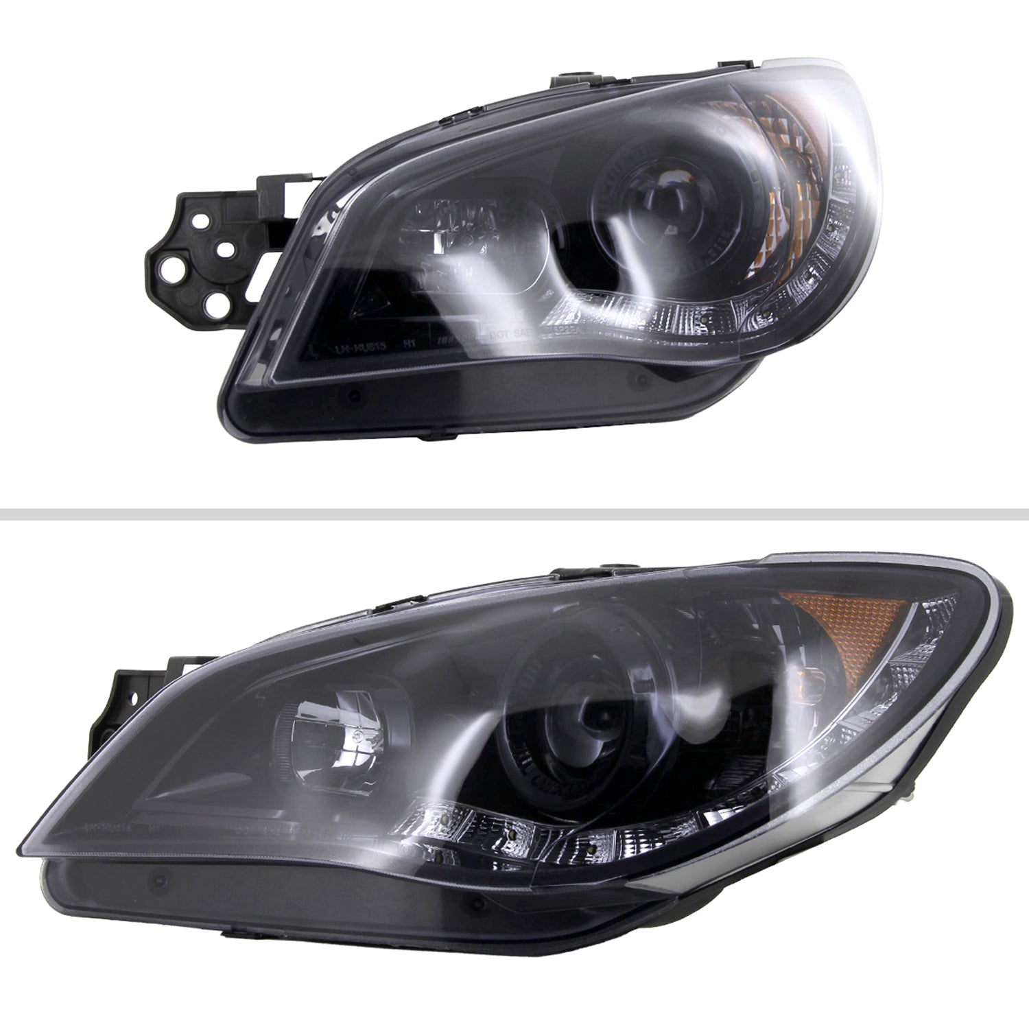 2006-2007 Subaru Impreza WRX/STI Projector Headlights LED Light Strip Smoke
