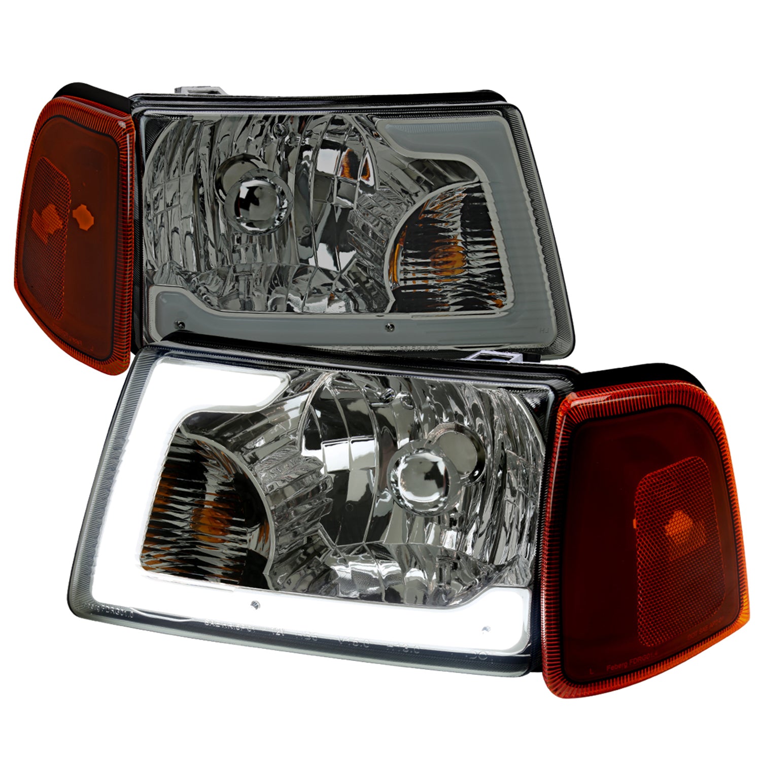 2001-2011 Ford Ranger LED Factory Headlights Amber Corner Lamp Chrome/Smoke