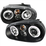 1999-2006 VW Golf Mk4 GTI/R32 Cabrio Dual Halo Projector Headlights Matt Black