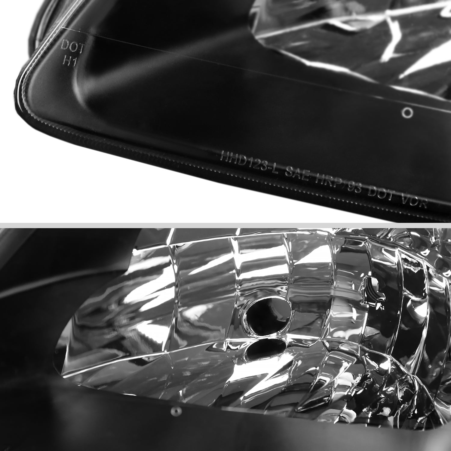 1997-2001 Honda Prelude Factory Style Headlights Matte Black/Clear Lens