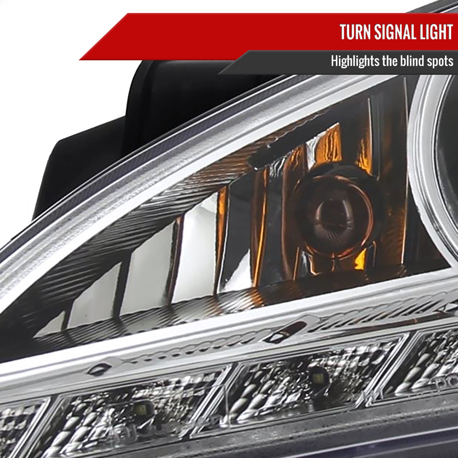 2010-2012 Hyundai Genesis Coupe Projector Headlights SMD LED Light Chrome