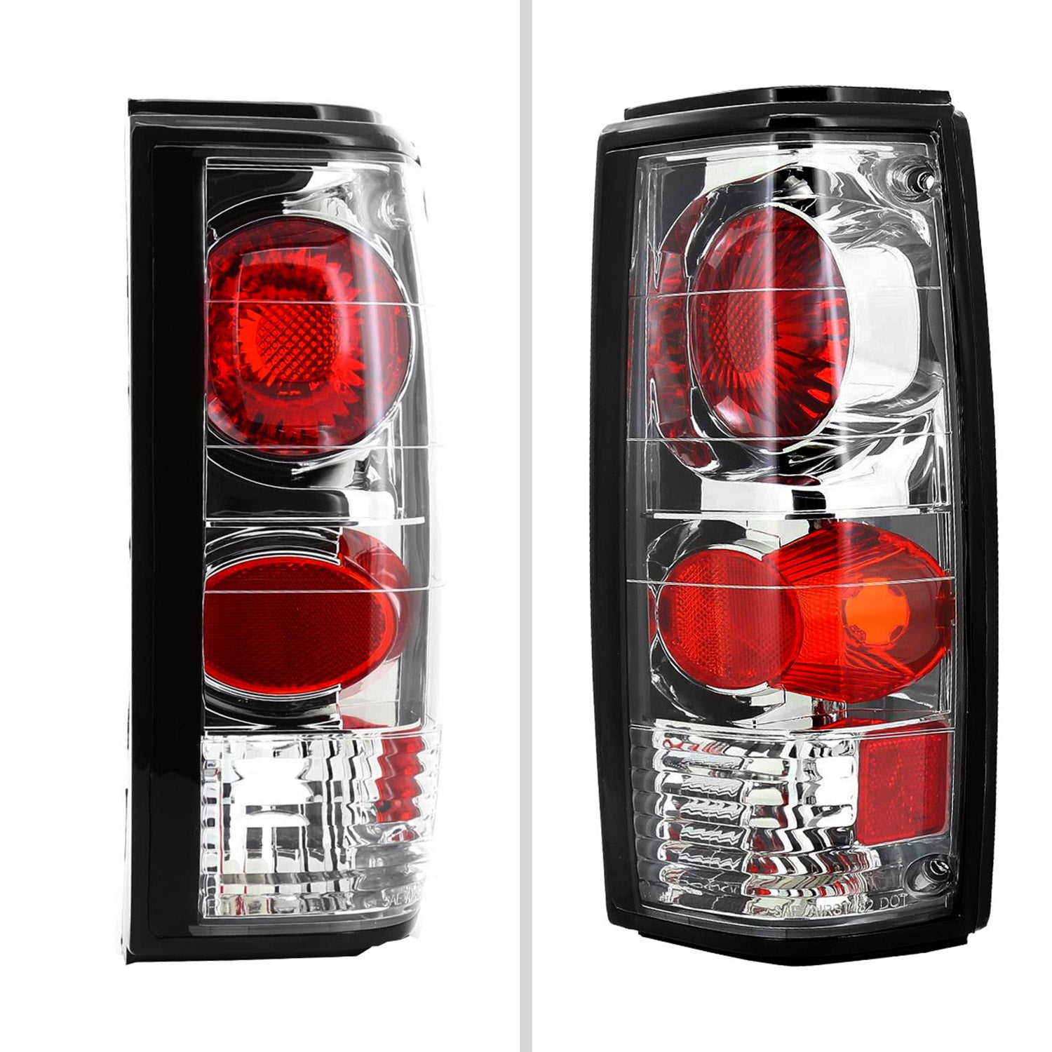 1982-1994 Chevy S10/Blazer GMC S15/Sonoma Tail Lights Chrome/Clear Lens