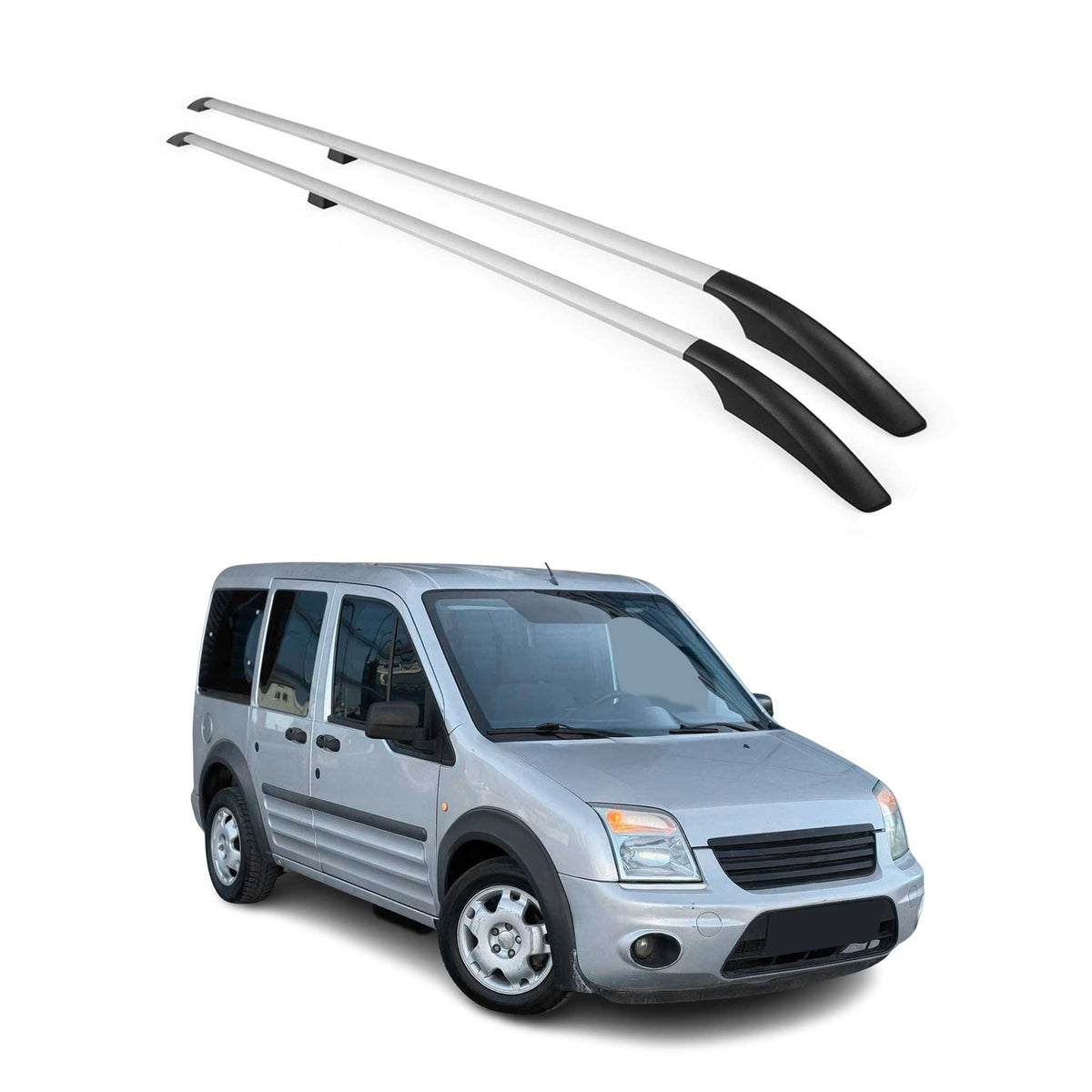 2010-2013 Ford Transit Connect L1 Short Roof Rack Rails Side Rails Silver