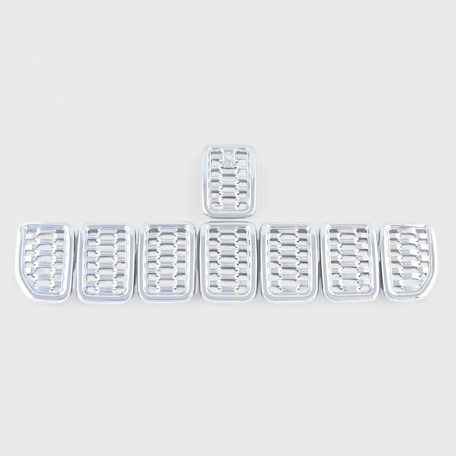 2021-2025 Jeep Grand Cherokee L Grille Overlay Chrome 8Pcs ABS Plastic