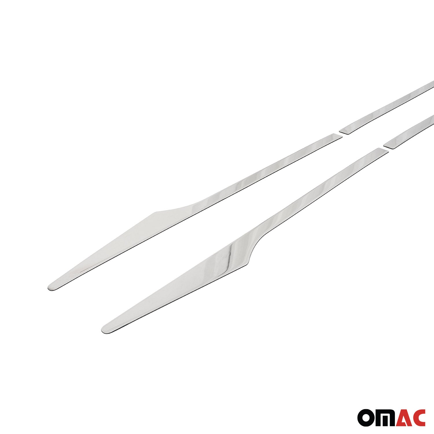 2020-2023 Hyundai i20 Side Door Molding Trim Skirt S.Steel Silver Glossy 4 Pcs