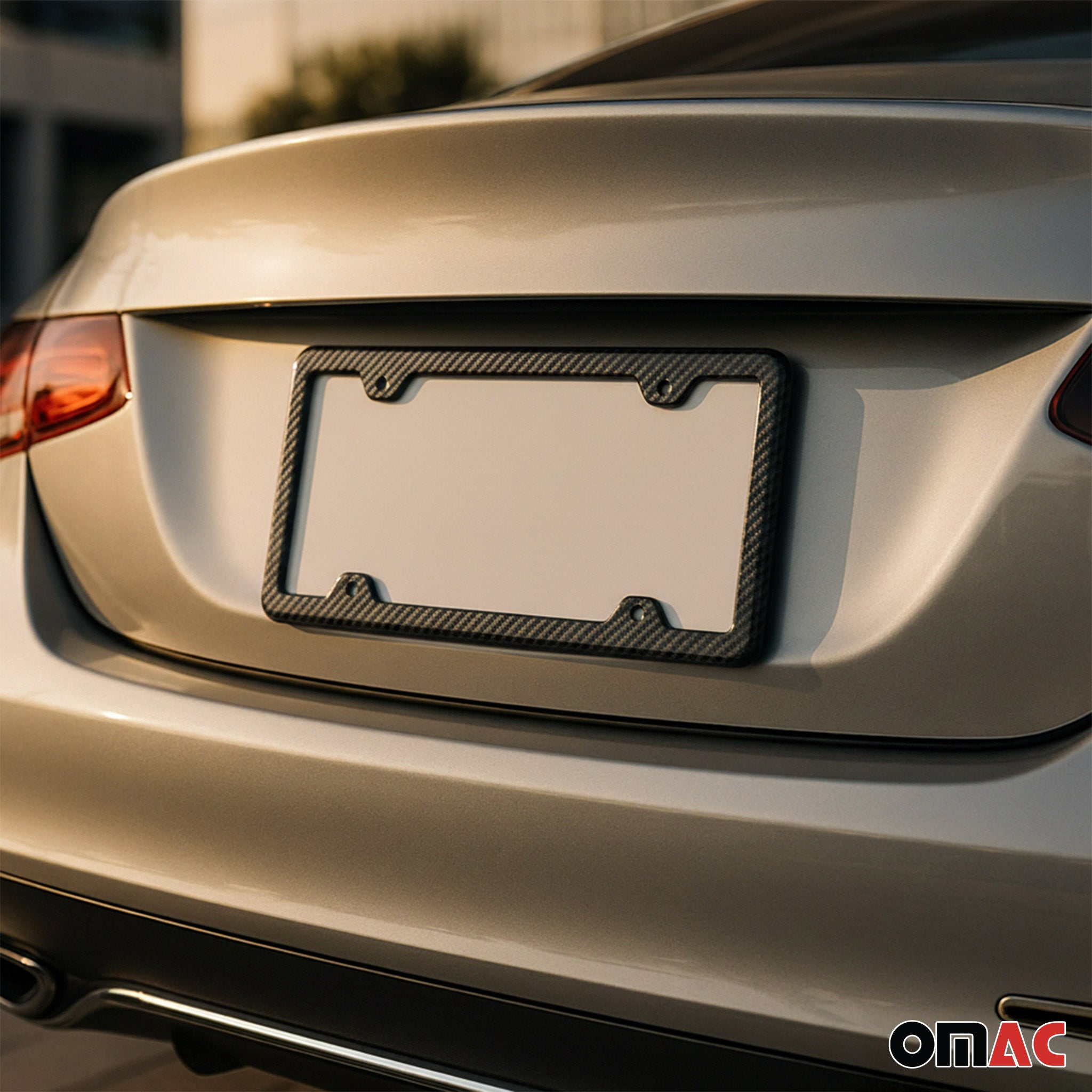 2 Pcs Real Carbon License Plate Frame Rear & Front Tag Holder