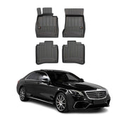 2014-2020 Mercedes S Class W222 Premium Floor Mats Liners Full Set All Weather Heavy Duty Black