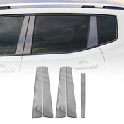 2008-2015 Land Rover LR2 Window B Pillar Posts Door Trim Cover Stainless Steel Dark 6x
