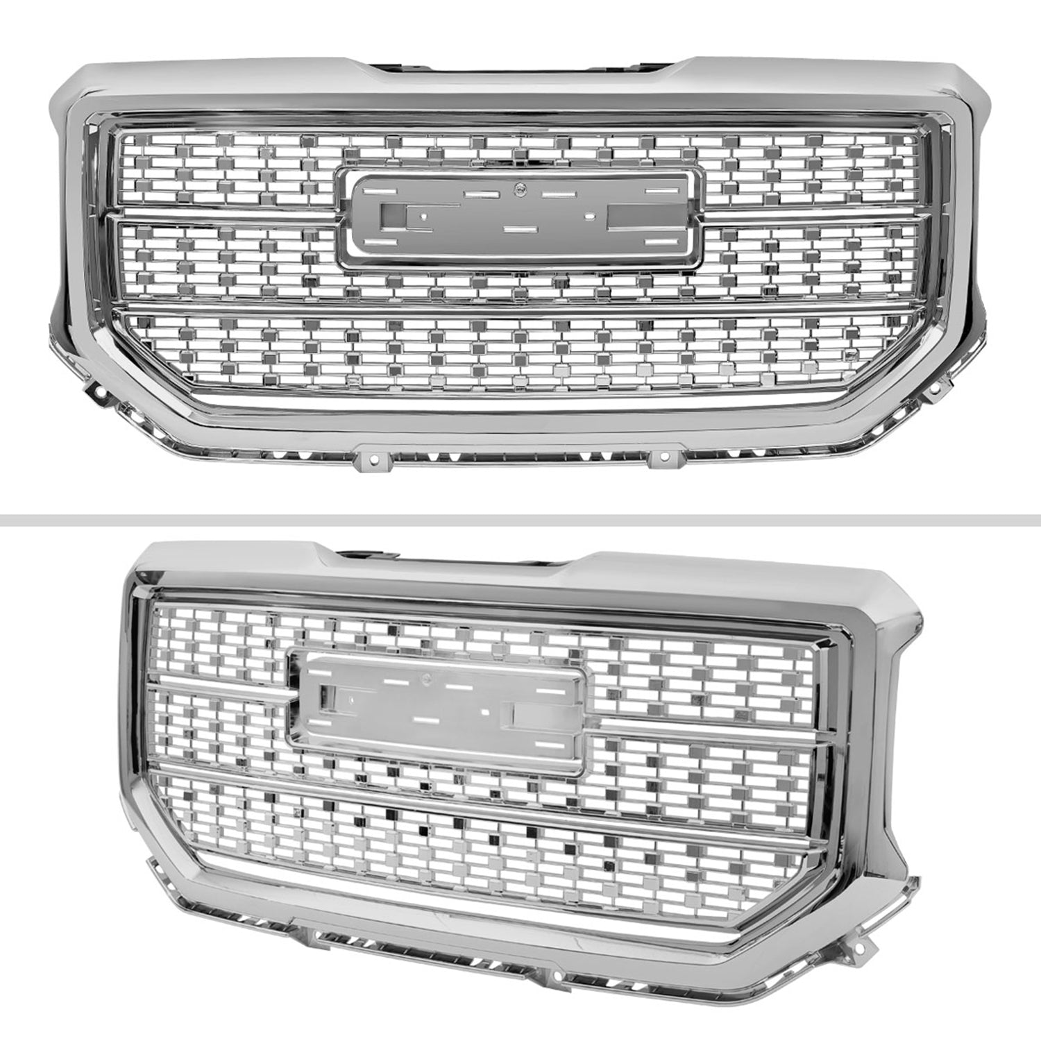 2016-2018 GMC Sierra 1500 Chrome Mesh Denali Style Hood Replacement Grille