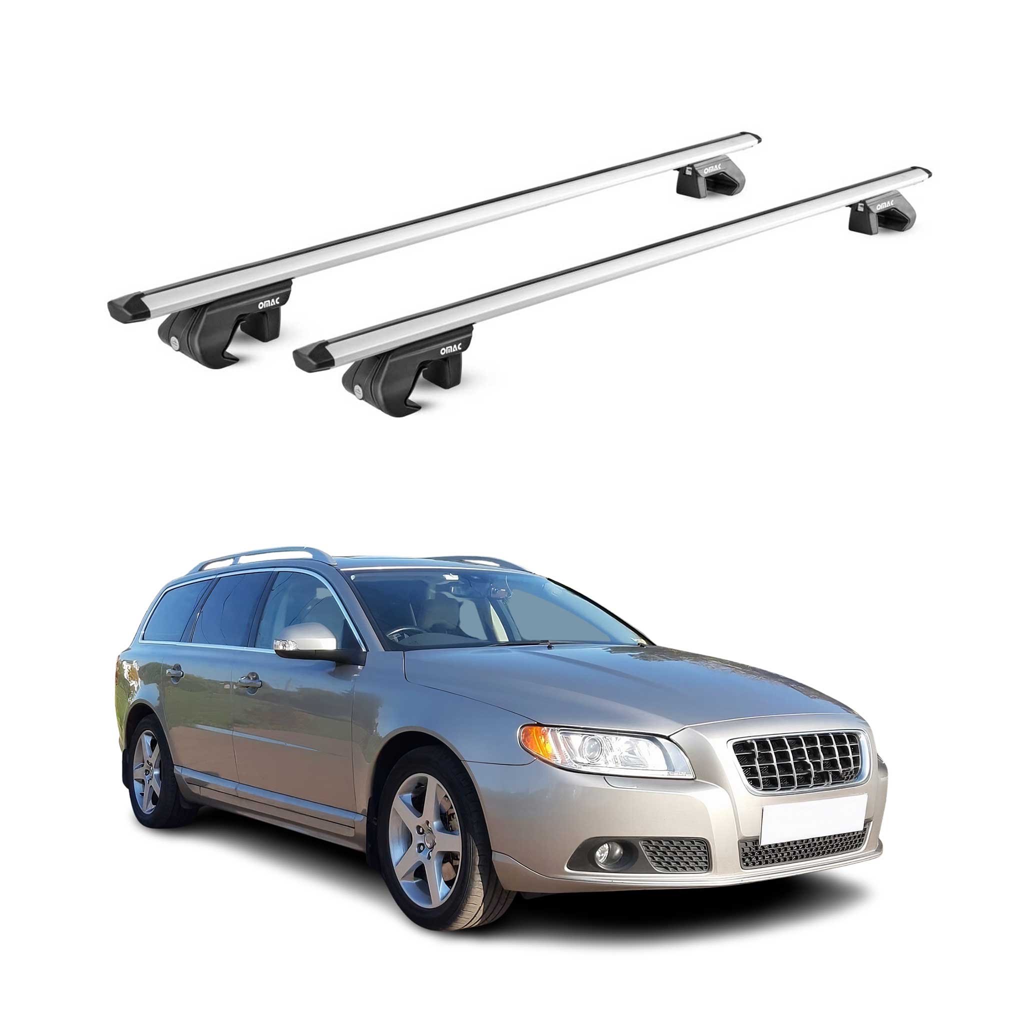 2008-2010 Volvo V70 Roof Rack Cross Bars Luggage Carrier 2 Pcs