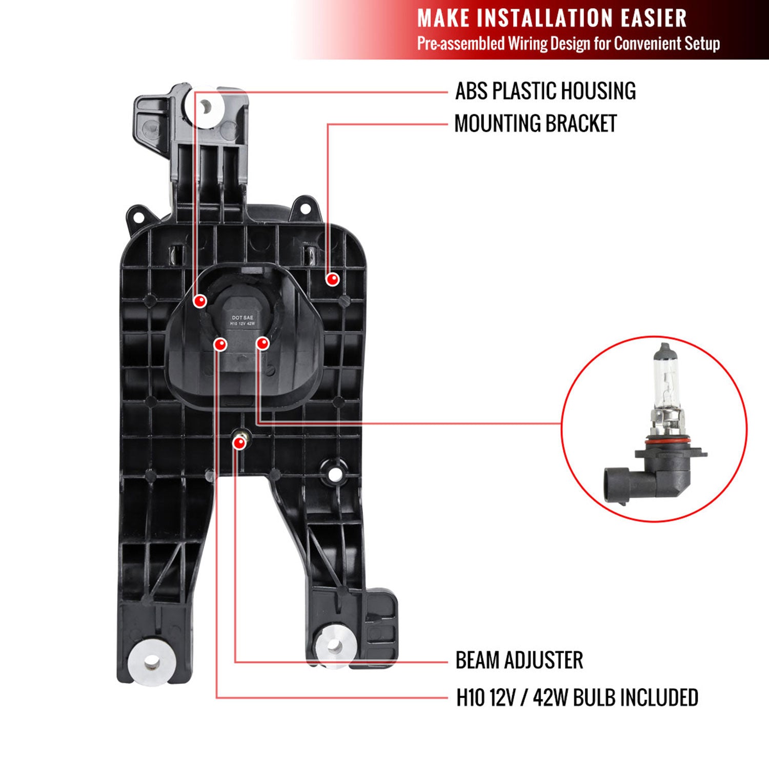 2008-2010 Ford F-250/350/450/550 Super Duty H10 Fog Lights & Switch Chrome