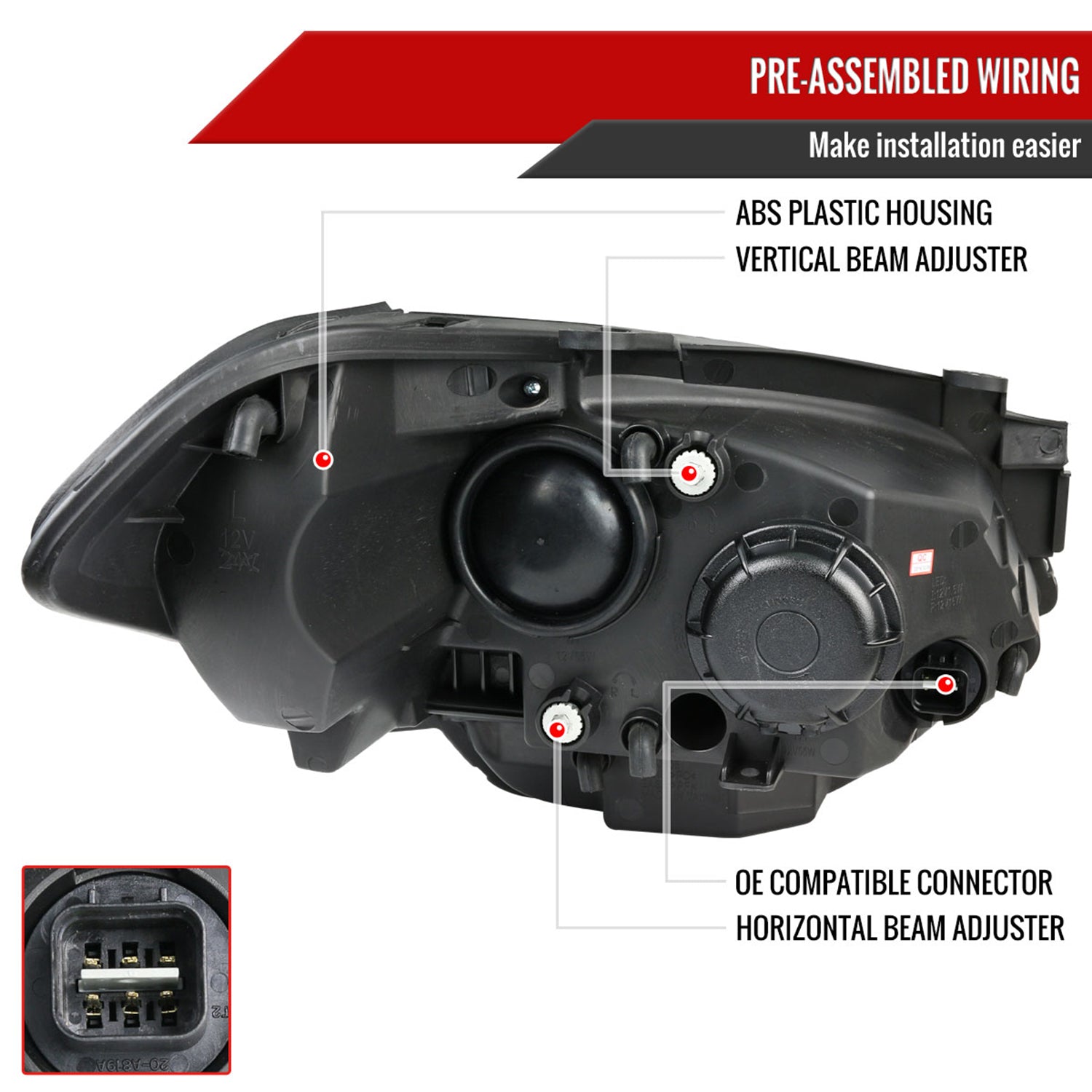 2010-2011 Kia Soul Projector Headlights LED Light Bar&LED Signal Lights Black