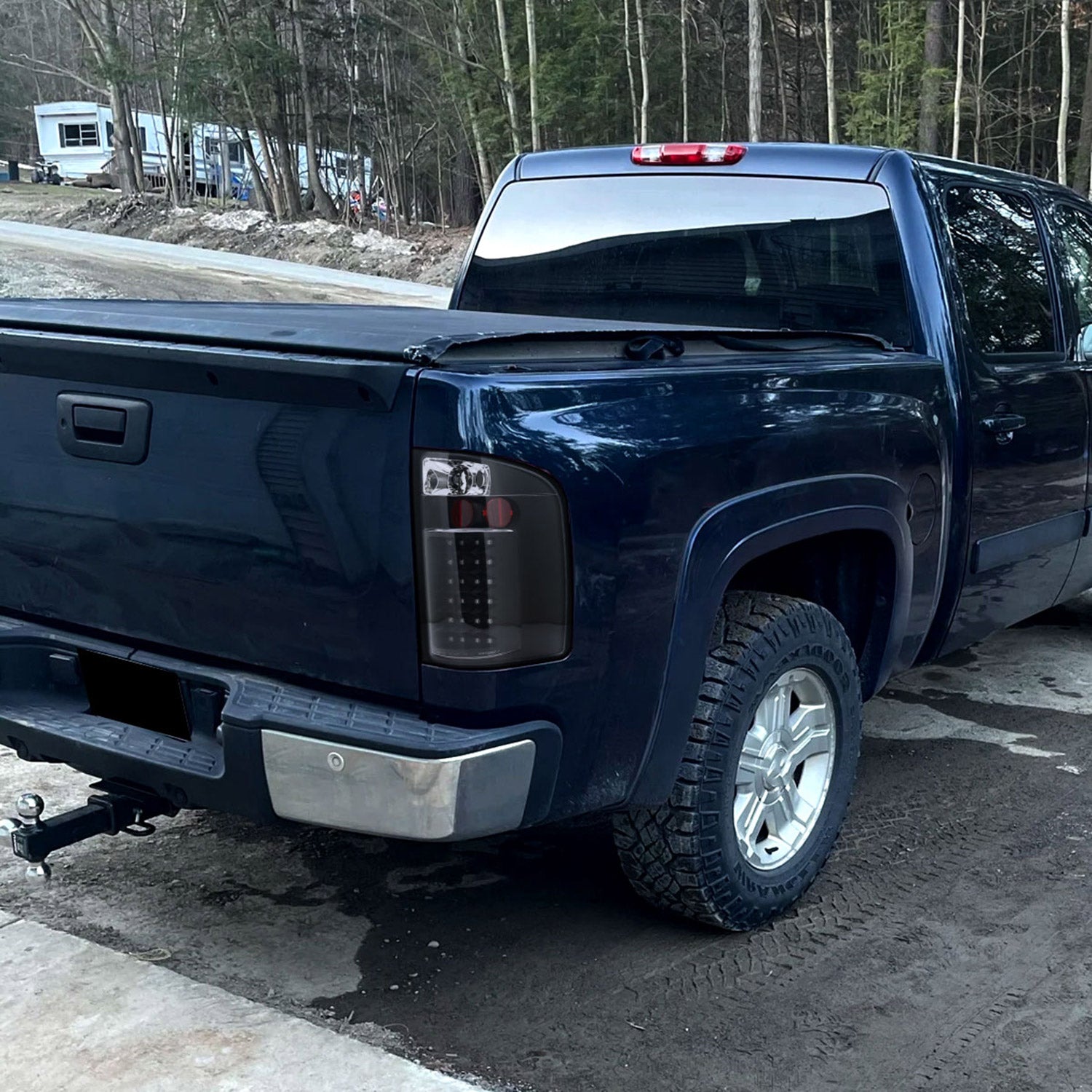 2007-2014 Chevy Silverado V2 LED Tail Lights Matte Black Housing/Clear Lens