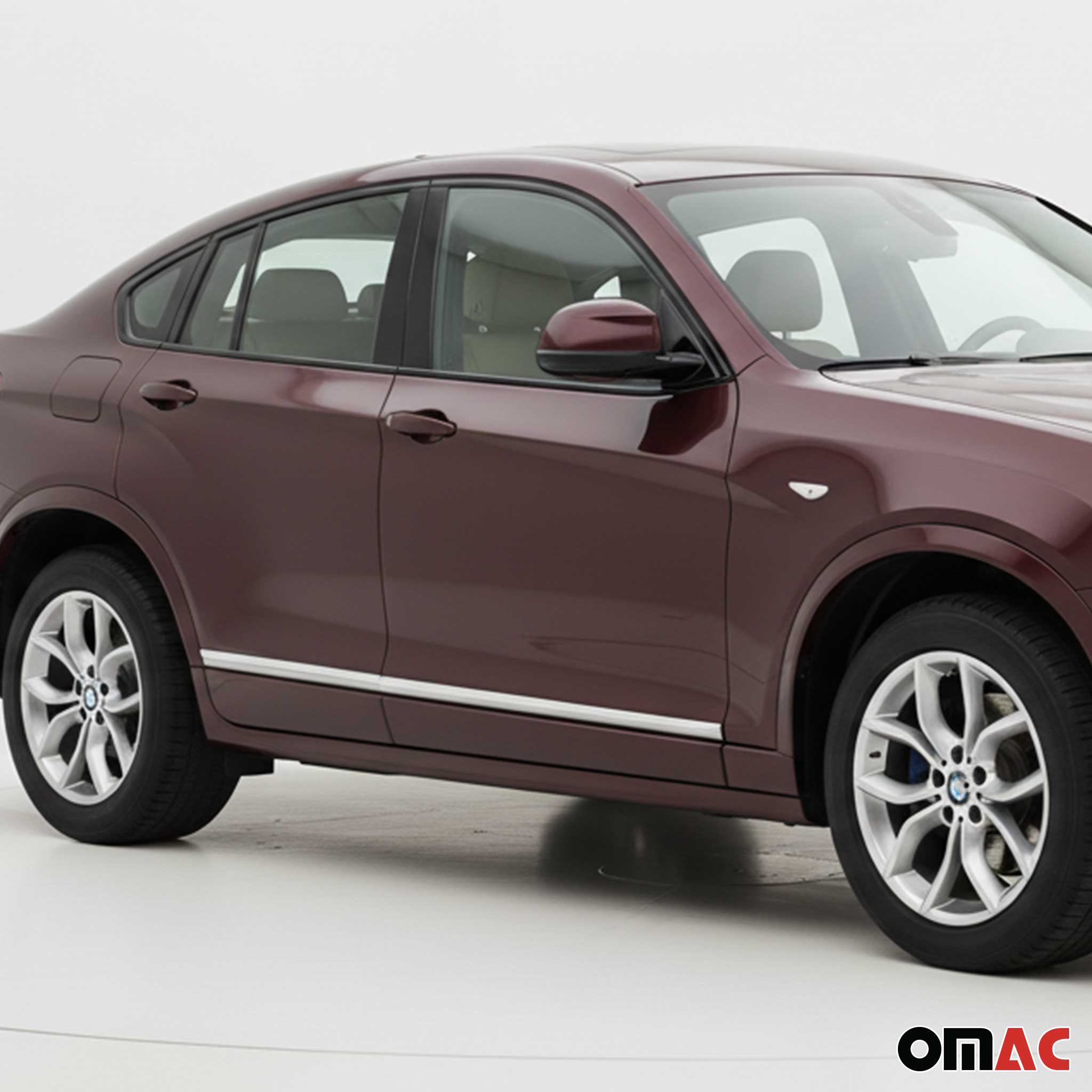 2015-2018 BMW X4 F26 Side Door Molding Trim Skirt Garnish Stainless Steel 4x