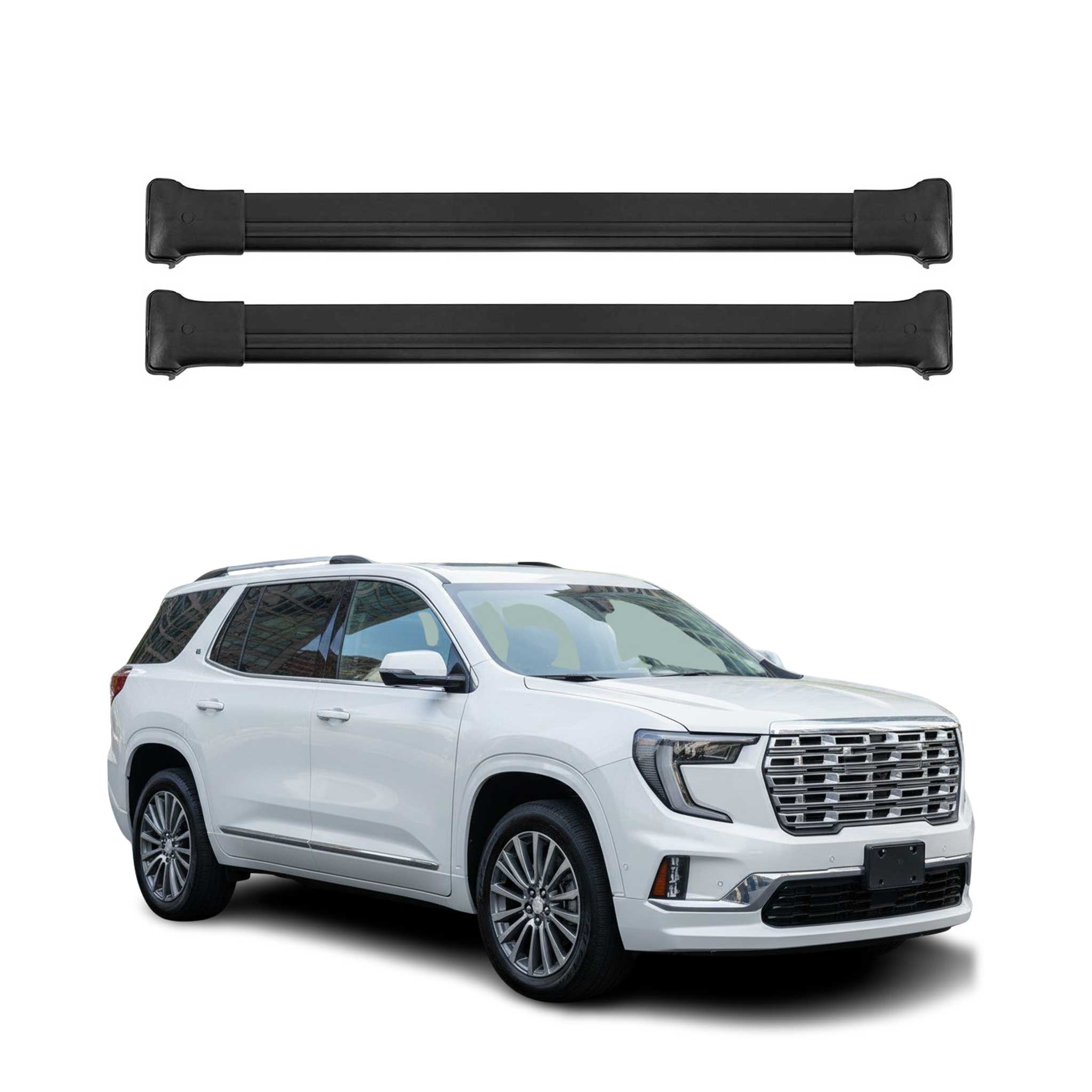 2024-2026 GMC Acadia Roof Rack Cross Bars Luggage Carrier Alu Black 2Pcs