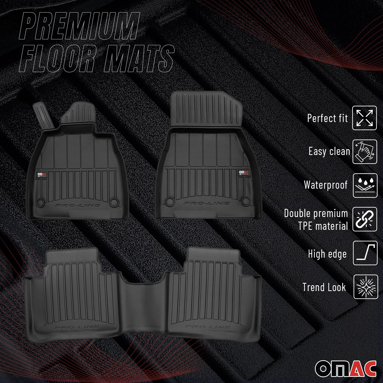 2022-2024 Mercedes EQS V297 Liftback Premium Floor Mats Liners Full Set All Weather Heavy Duty Black